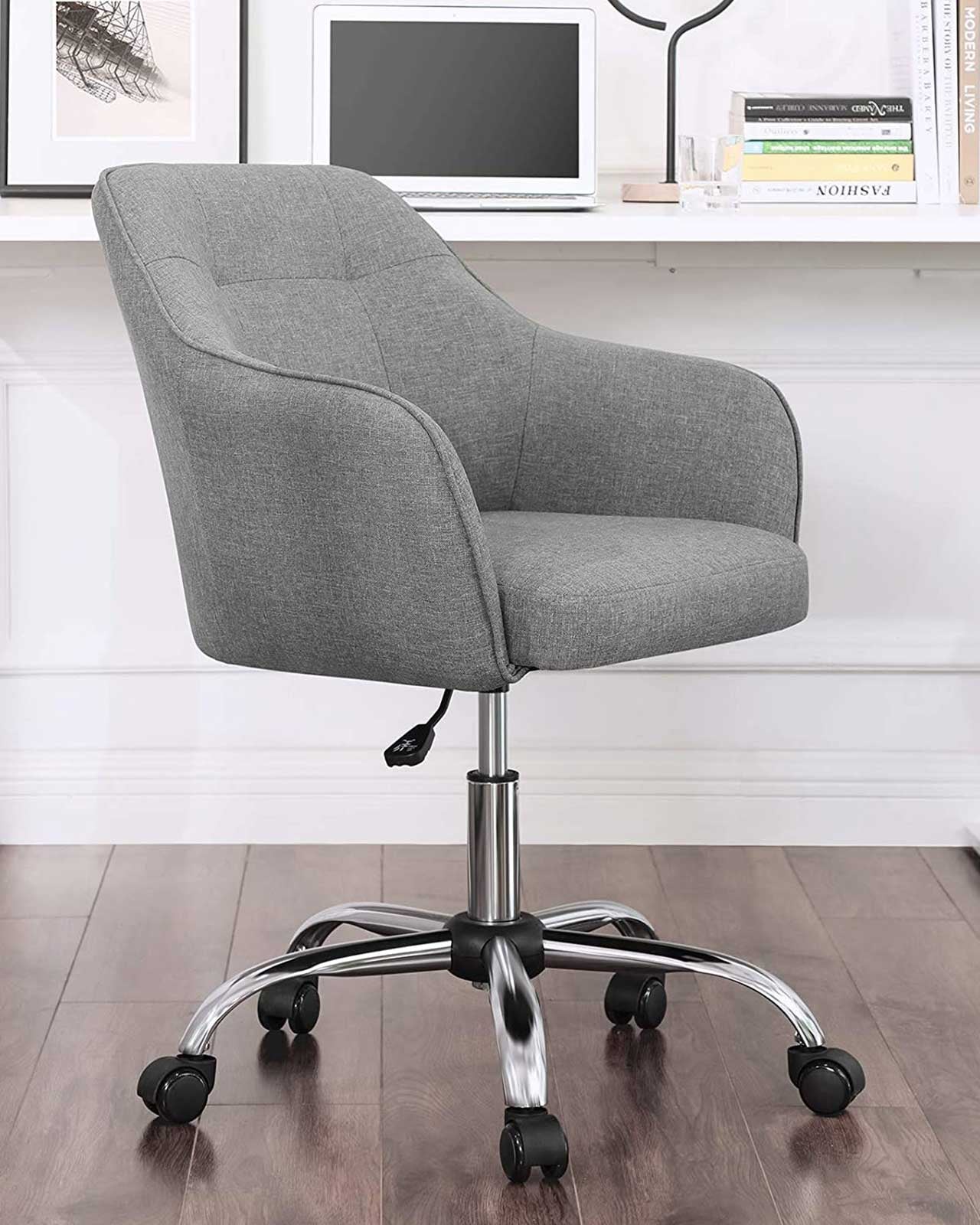Bürostuhl mit Armlehnen – höhenverstellbar – bequeme Polsterung – 64 cm breit