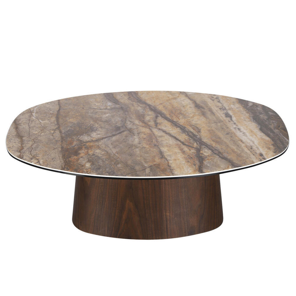 Danish Couchtisch – Keramik Onyx / Walnussfurnier