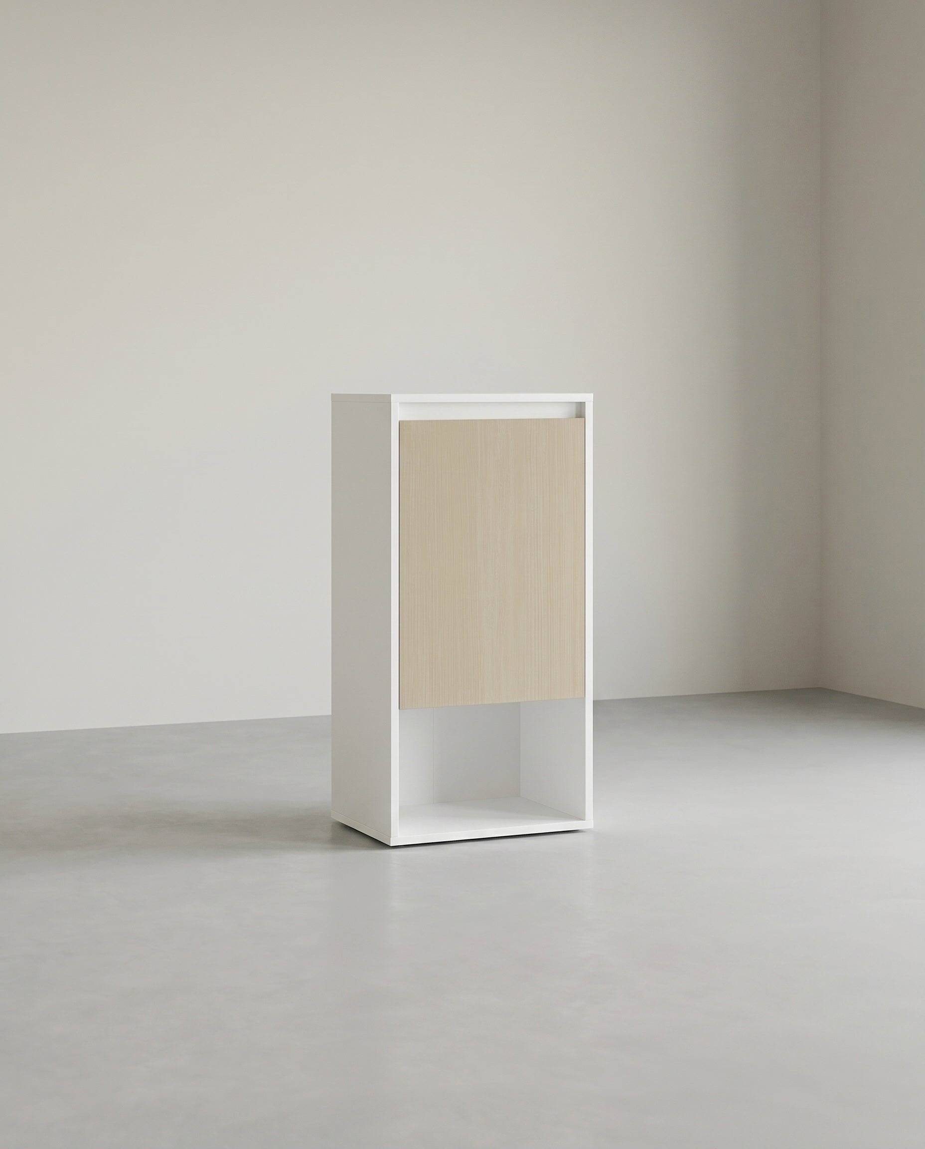Badezimmer-Wandschrank – Weiß & Naturbeige – 30 x 40 x 80 cm