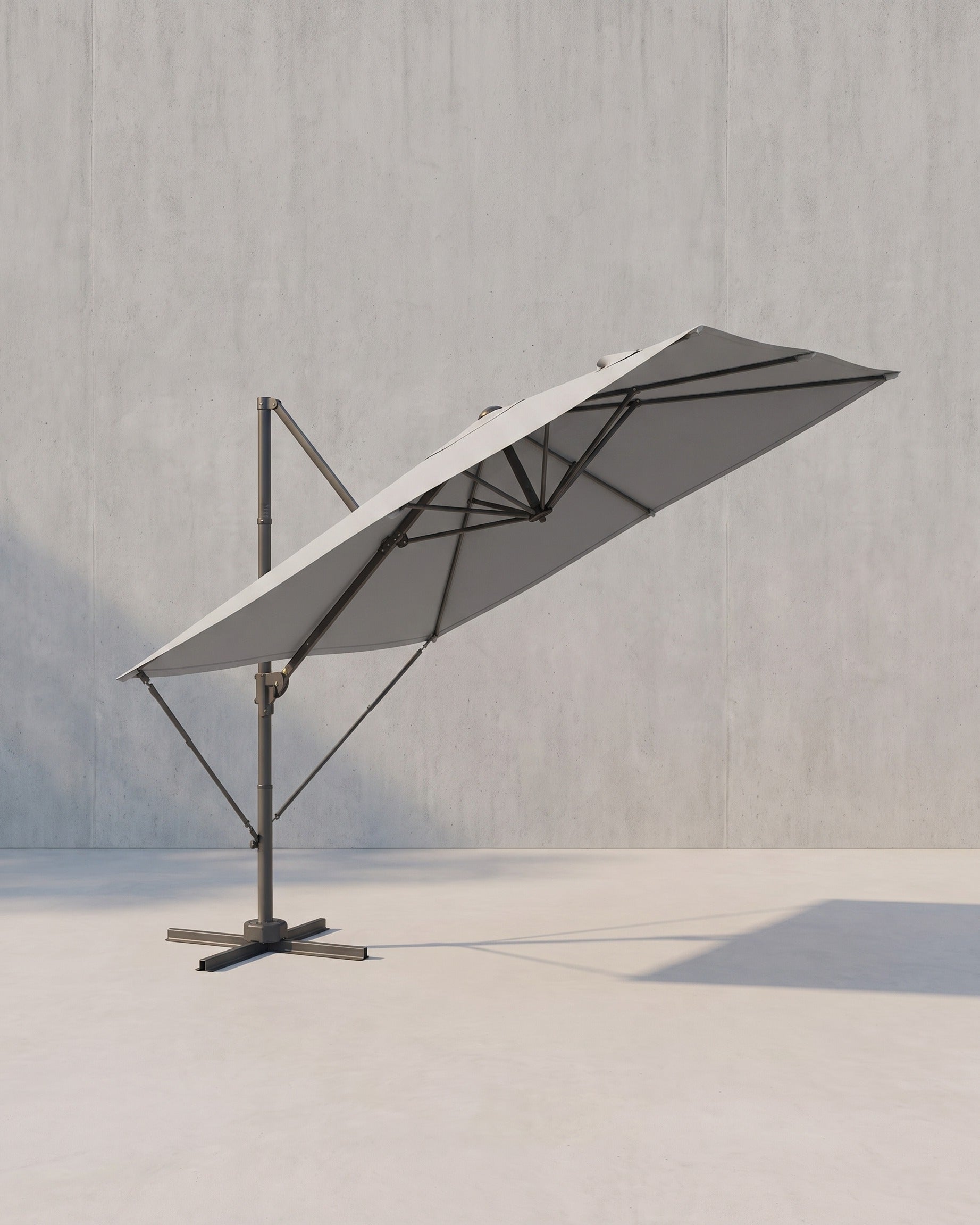 Ampelschirm 270 x 270 cm - Stufenlos verstellbar und 360° drehbar – Grau