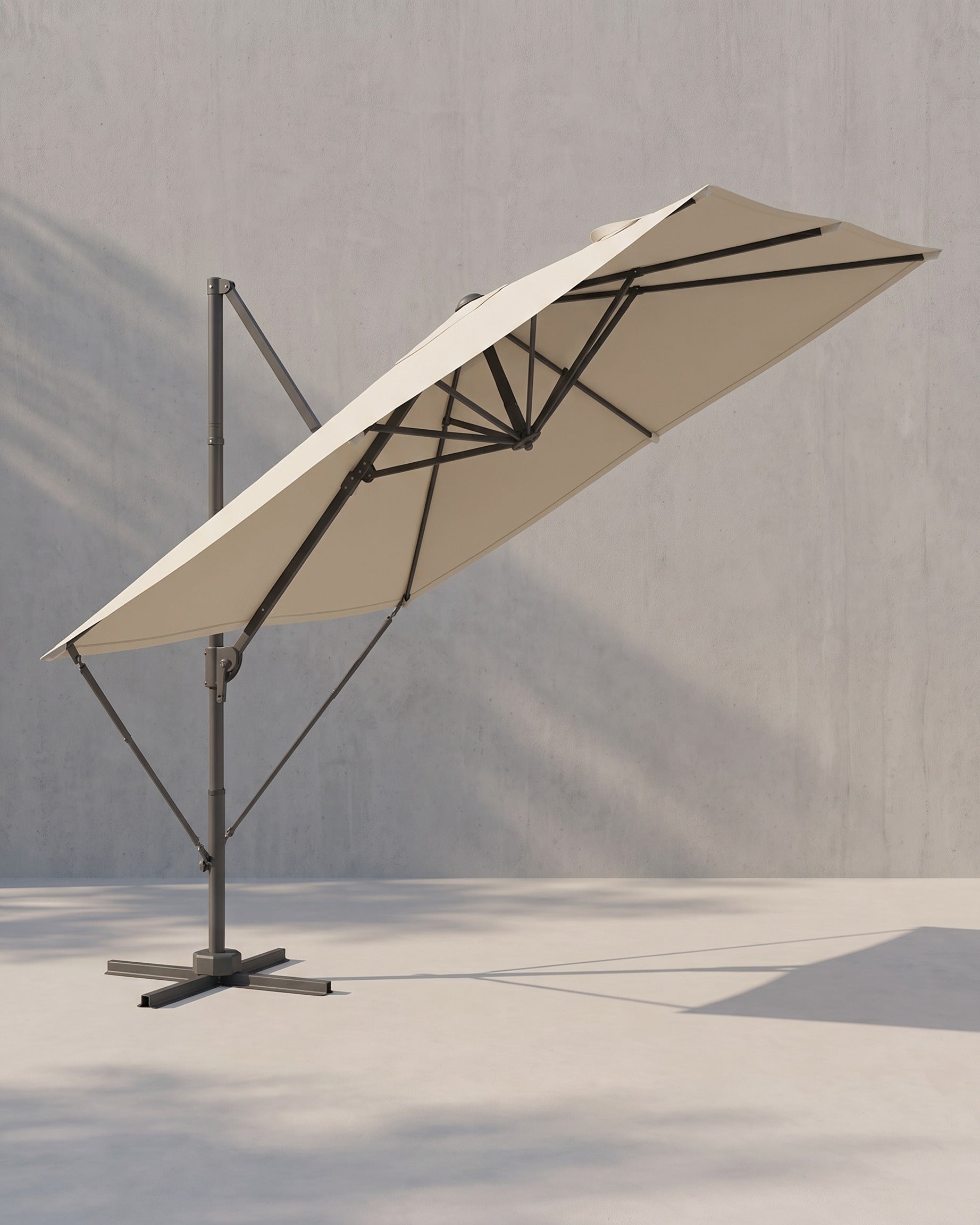 Ampelschirm 270 x 270 cm - Stufenlos verstellbar und 360° drehbar – Beige