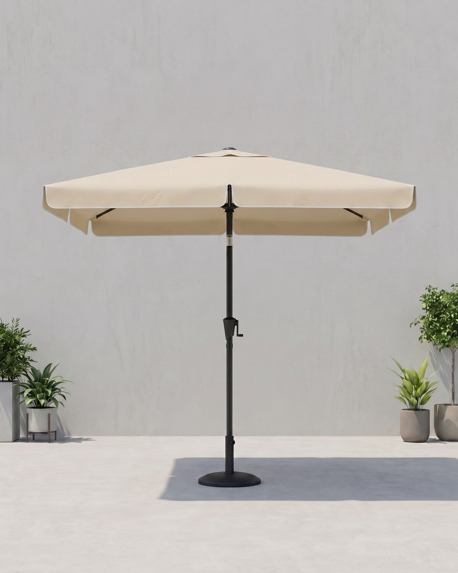 Rechteckiger Sonnenschirm – Balkonschirm mit Neigefunktion – UV-Schutz – Beige