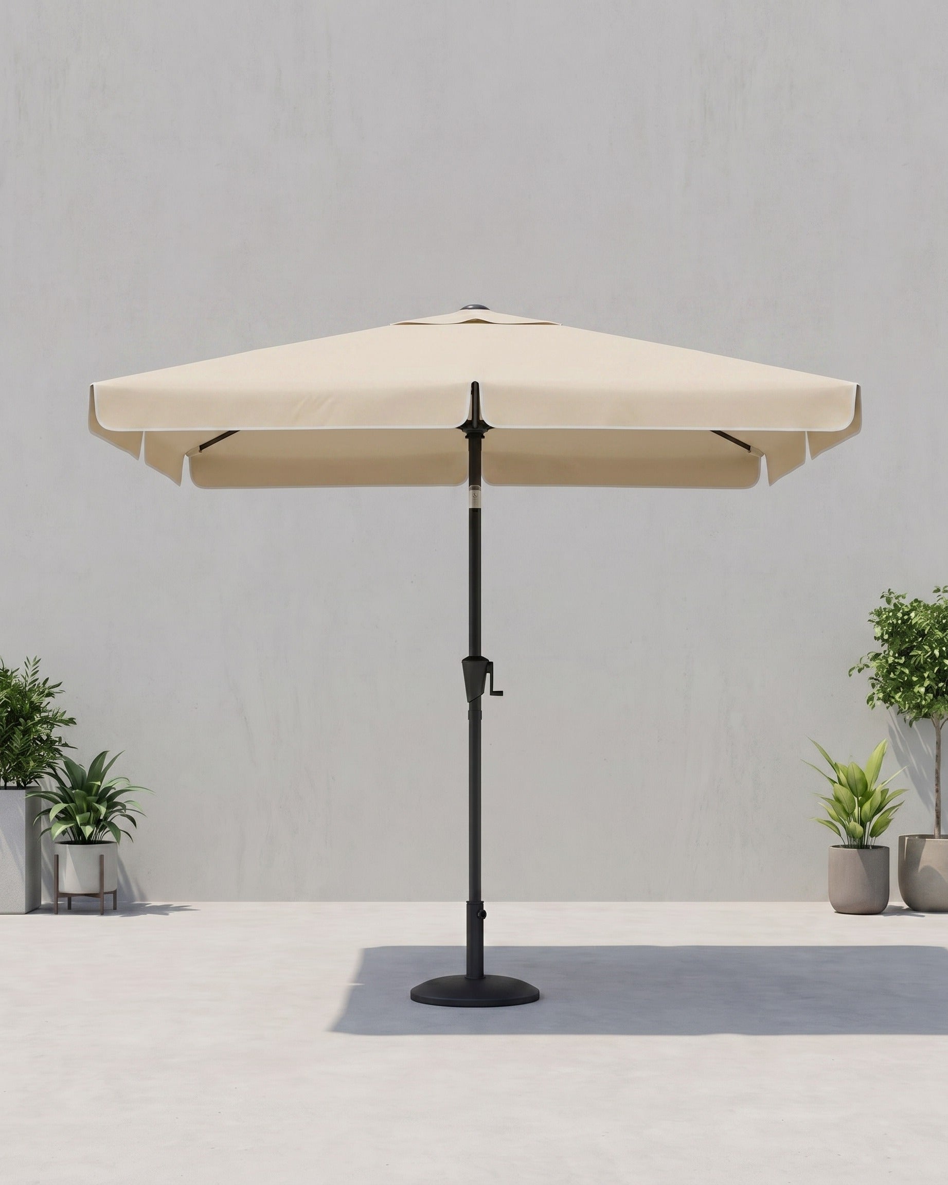 Rechteckiger Sonnenschirm – Balkonschirm mit Neigefunktion – UV-Schutz – Beige