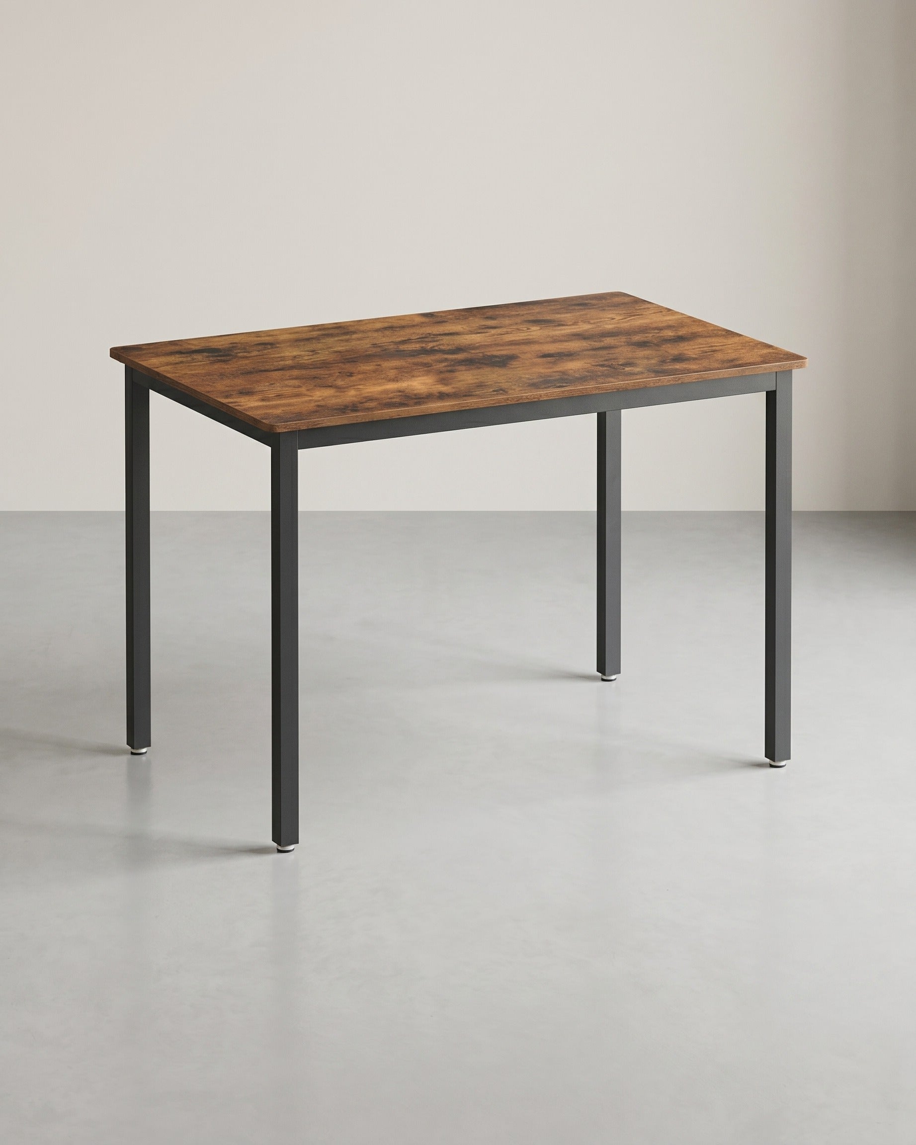 Esstisch Industriell 110 cm – Für 4 Personen – Holzoptik Mit Schwarzem Stahlrahmen – Bis 120 kg