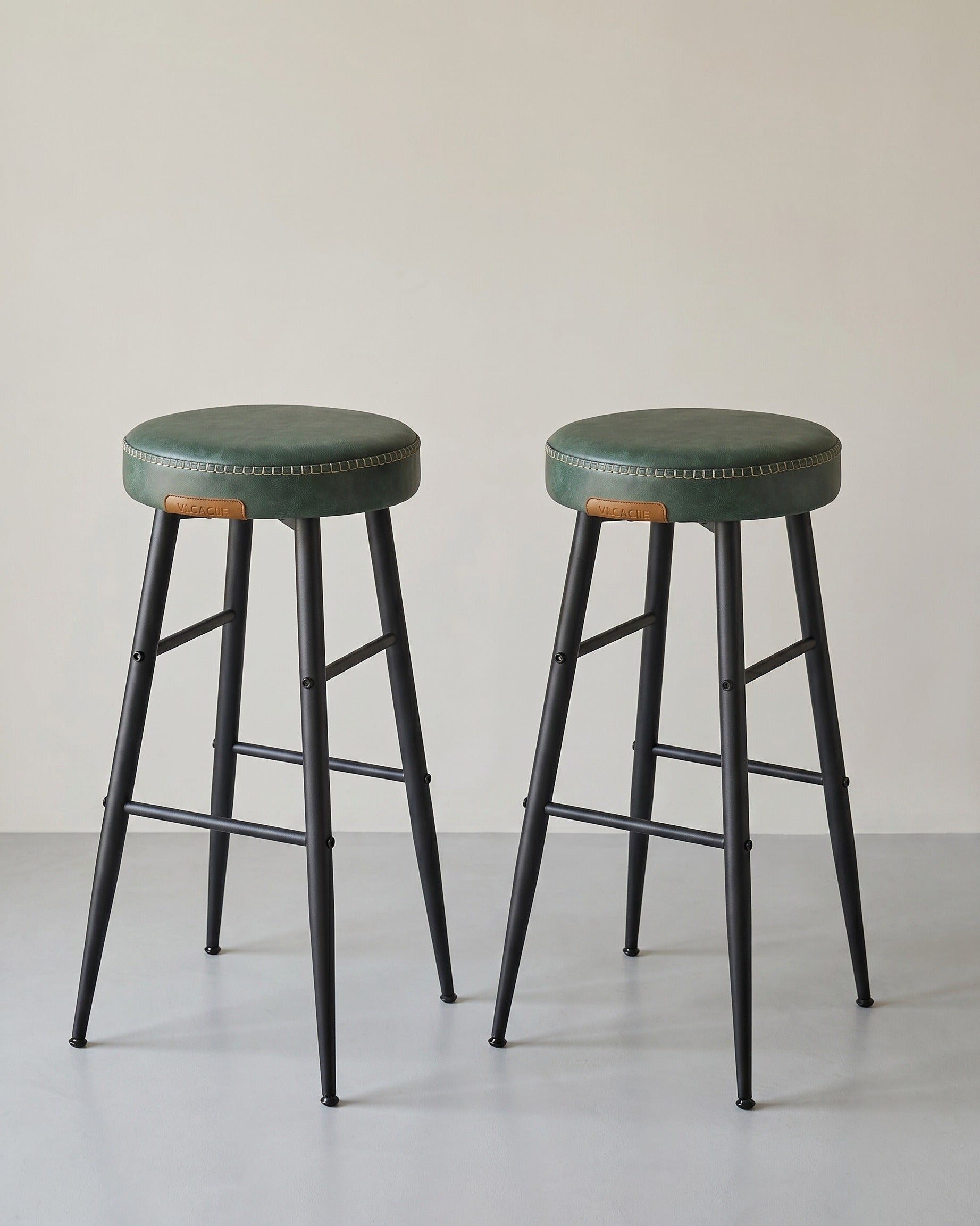 2er-Set Barhocker – Luxus-Küchenstühle – Verstellbare Beine – Grün