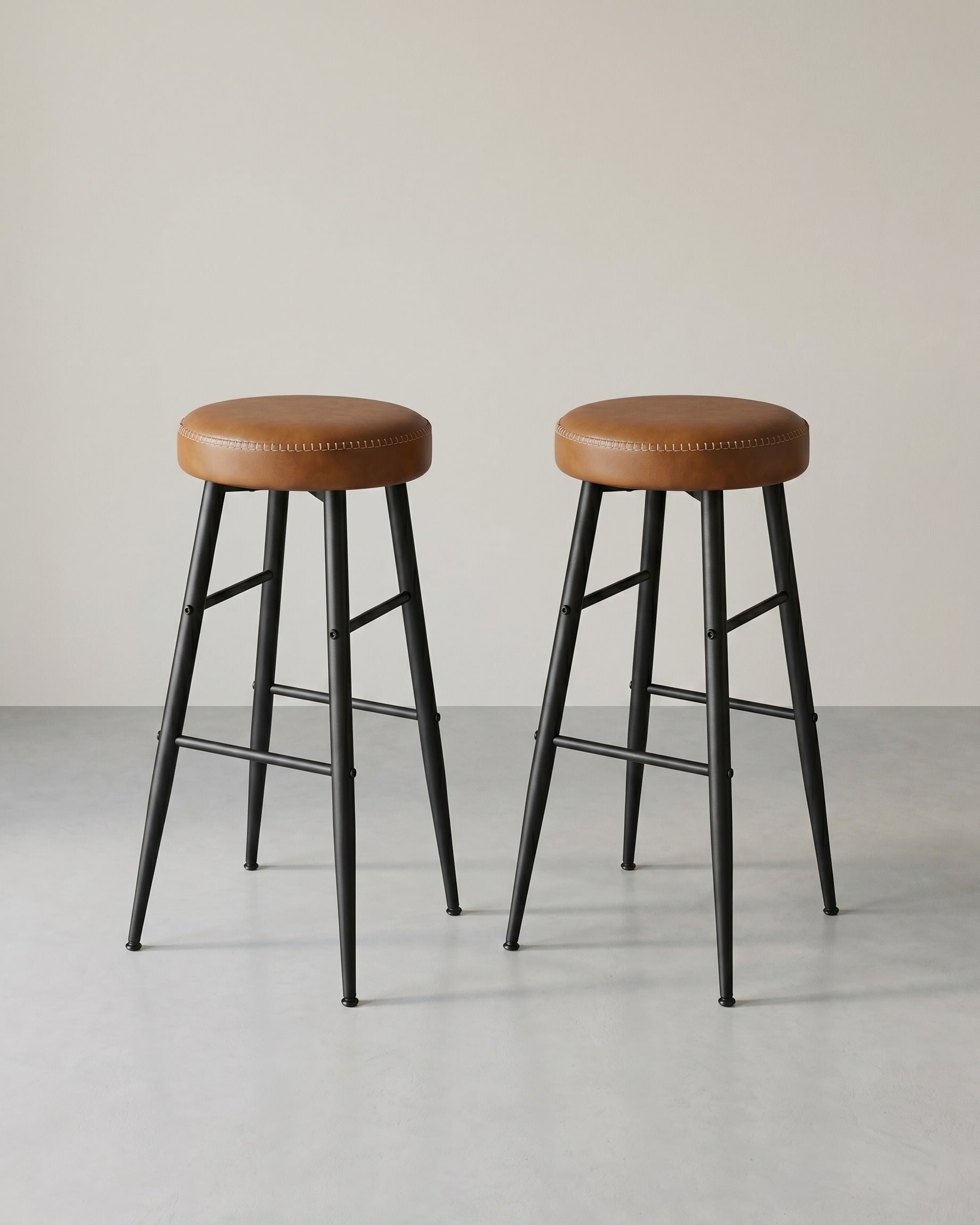 2er-Set Barhocker – Luxus-Küchenstühle – Verstellbare Beine – Braun