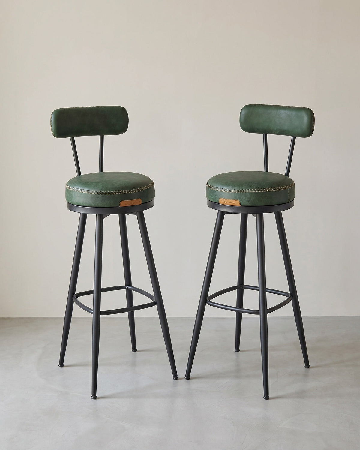 2er Set Barhocker - 360° drehbar - Kunstleder - Industriedesign