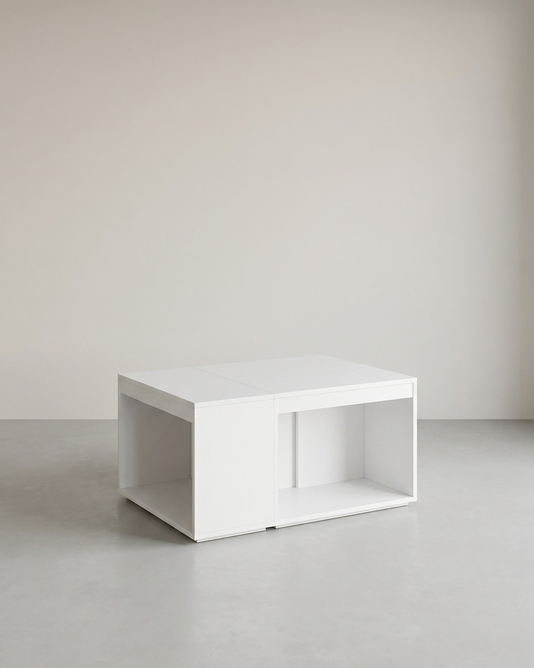 3-teiliges Couchtisch-Set – Moderne Beistelltische – Flexible Kombinationsmöglichkeiten – Mit zusätzlichem Stauraum – Holzoptik – Weiß