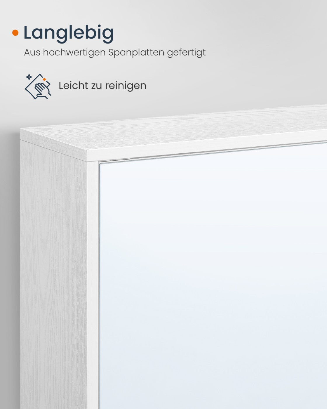 Badezimmer Spiegelschrank - Werkzeuglose Montage - Mit Verstellbaren Böden
