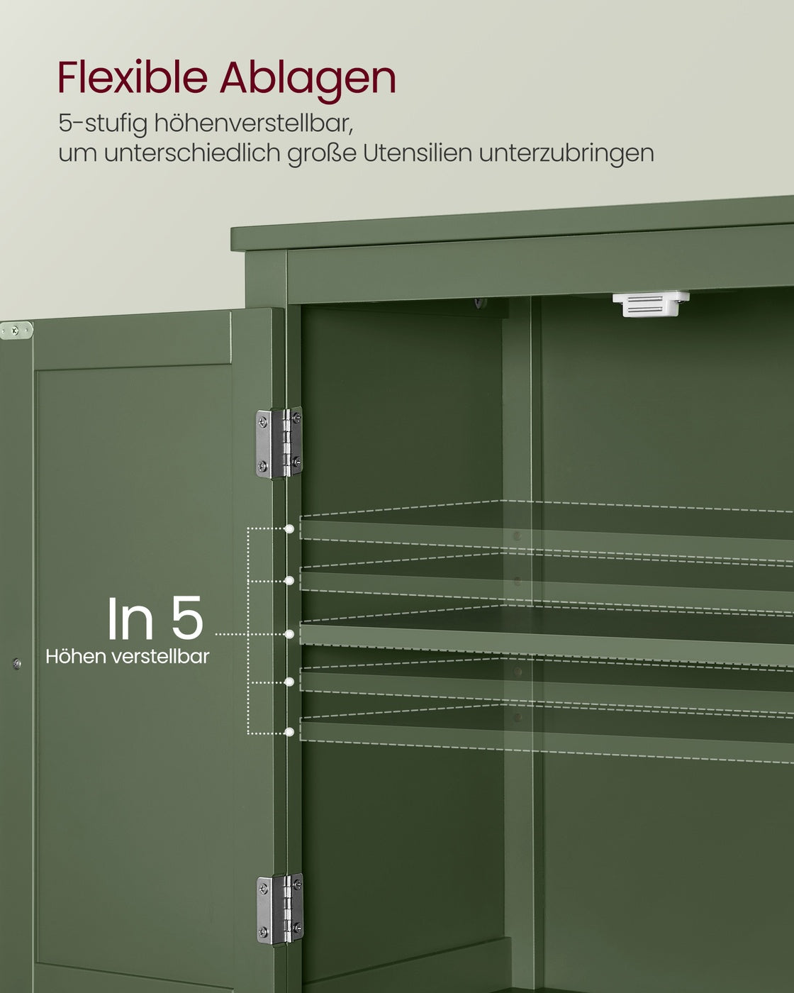 Badezimmerschrank - 4 Türen - Verstellbare Böden - Waldgrün