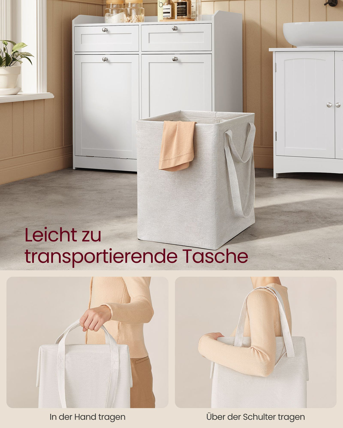 Badezimmerschrank mit Wäschekörben – 2-in-1-Aufbewahrungssystem – kippbar – 80 cm breit