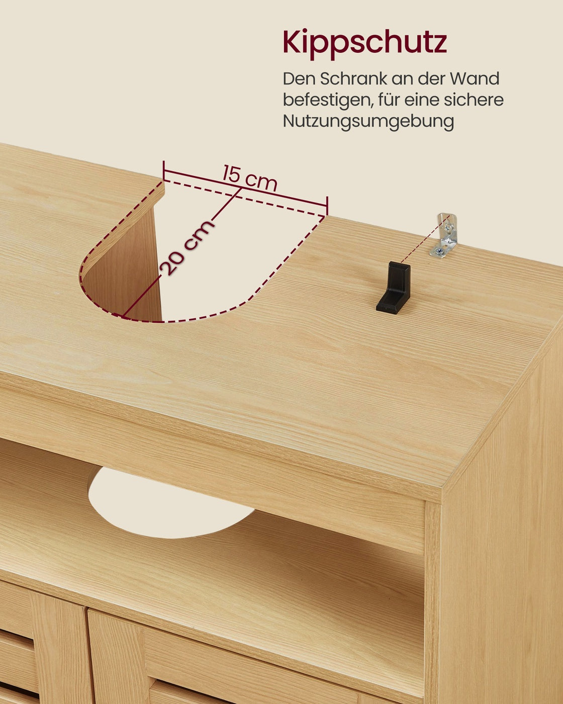 Waschtischunterschrank Mit 2 Türen - Badezimmerschrank Mit Siphonöffnung - Schmales Design
