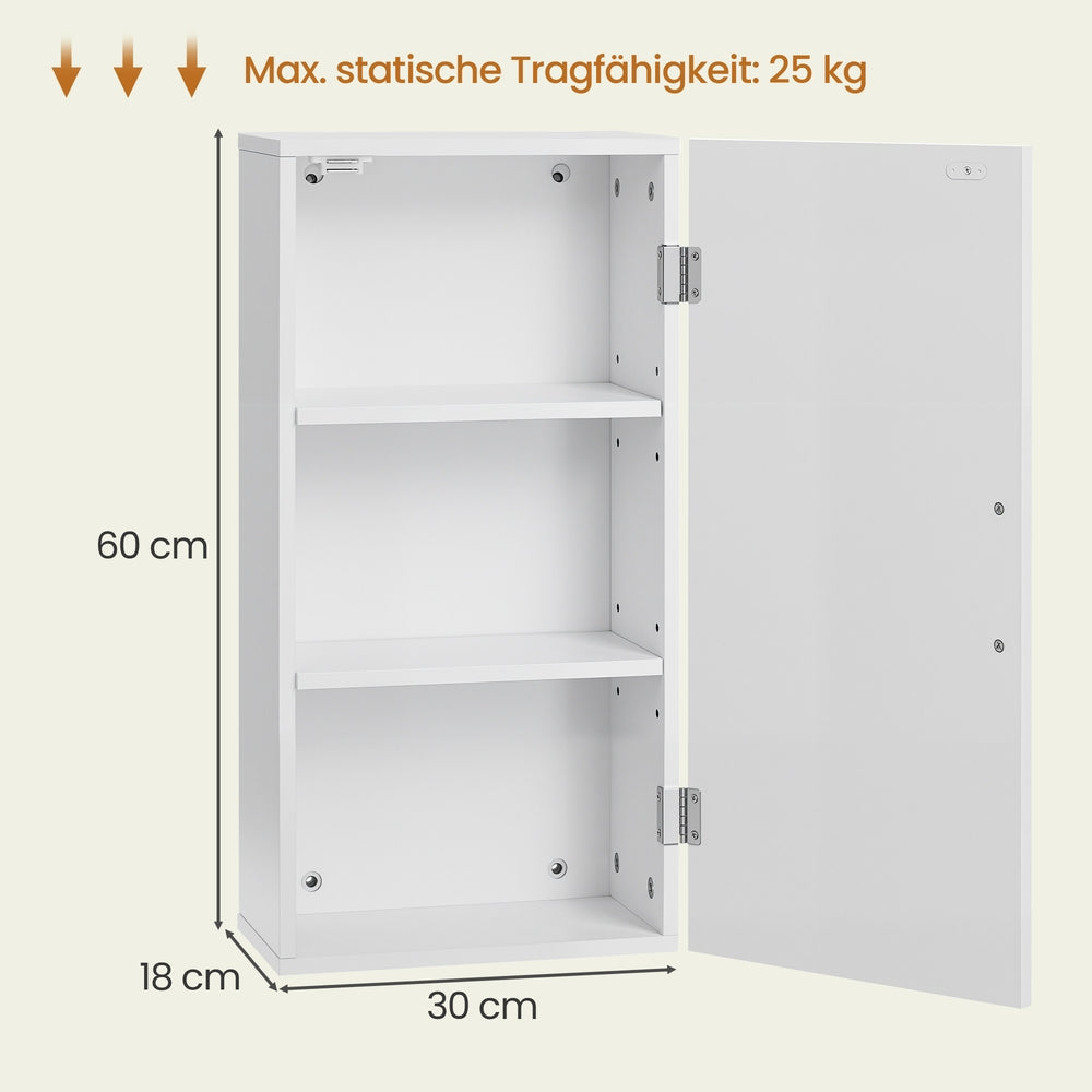 Hängeschrank Für Badezimmer - Mit Verstellbaren Böden - Schmal Und Kompakt