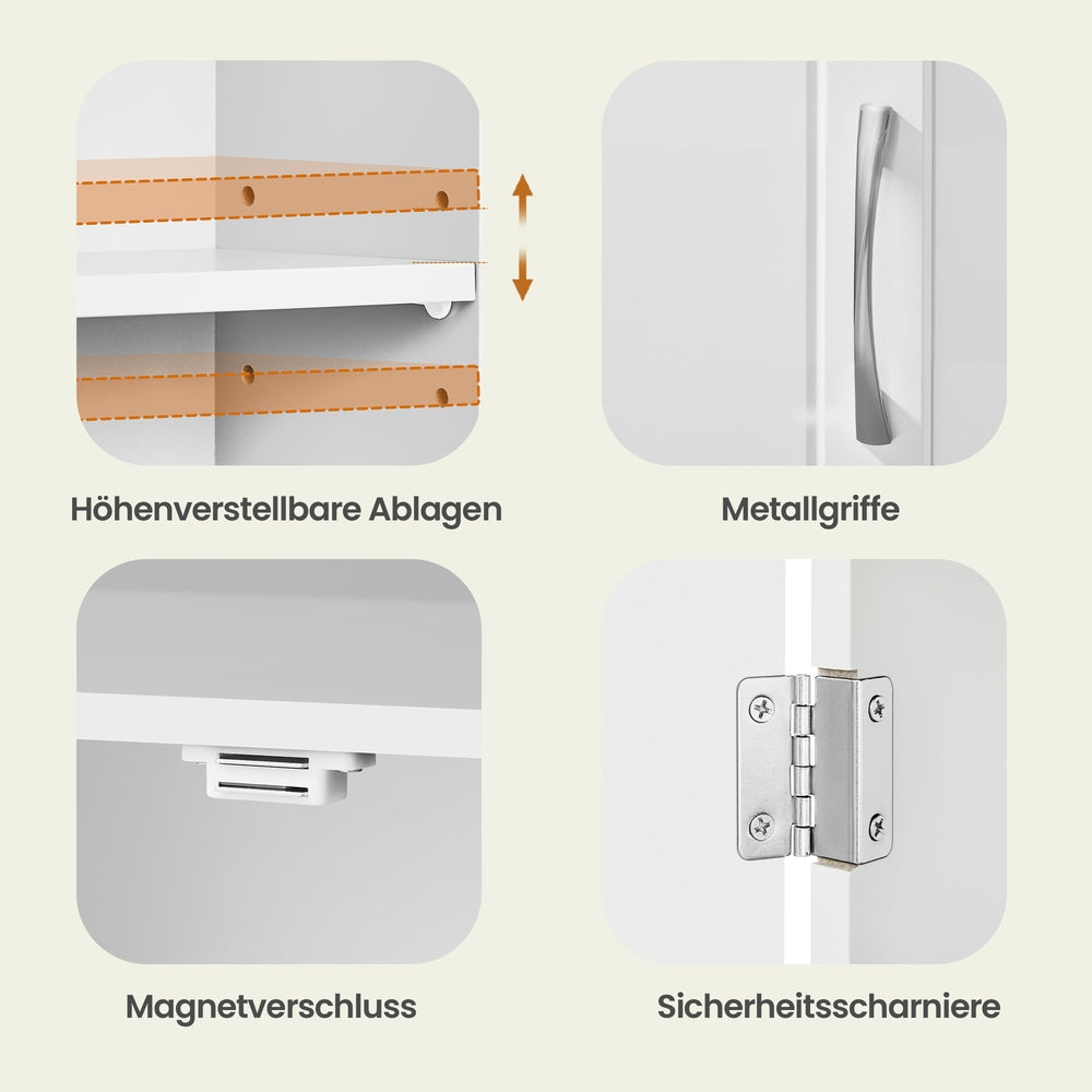 Hängeschrank Für Badezimmer - Mit Verstellbaren Böden - Schmal Und Kompakt