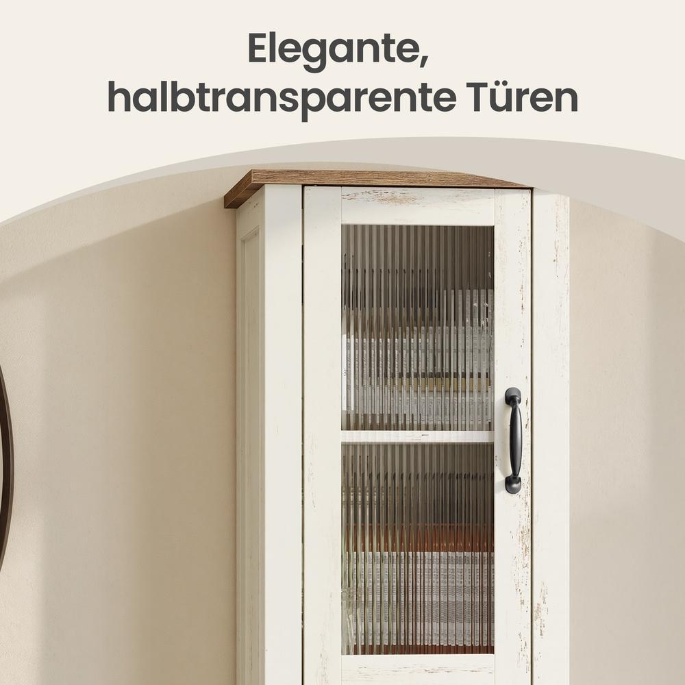 Badezimmerschrank Im Landhausstil - Schmaler Badschrank Mit Schublade Und Böden - Für Badezimmer