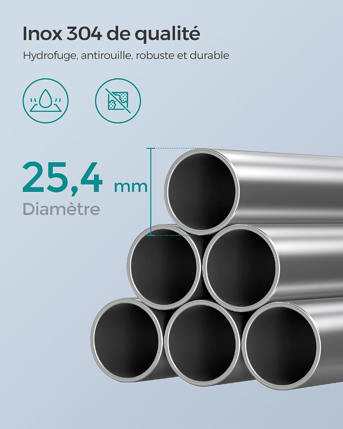 Verstellbares Duschregal aus Edelstahl mit 4 Ablagen, Haken und Handtuchhalter – rostfrei, wasserabweisend und robust – ausziehbar von 95 bis 300 cm
