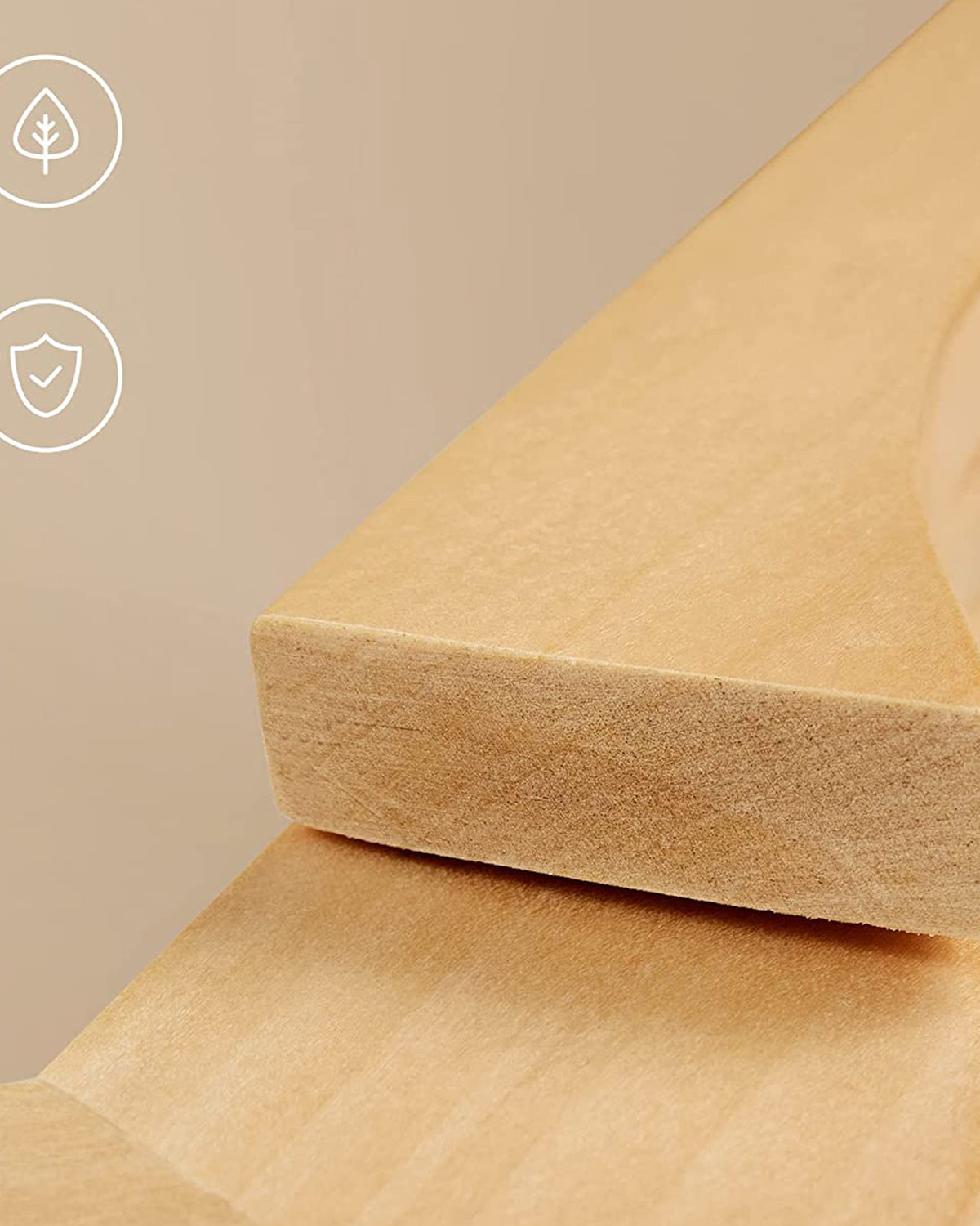 Luxuriöses Kleiderbügel-Set aus Holz – Massivholz Ahorn – mit rutschfestem Hosensteg und Schulterkerben – 360° drehbarer Haken