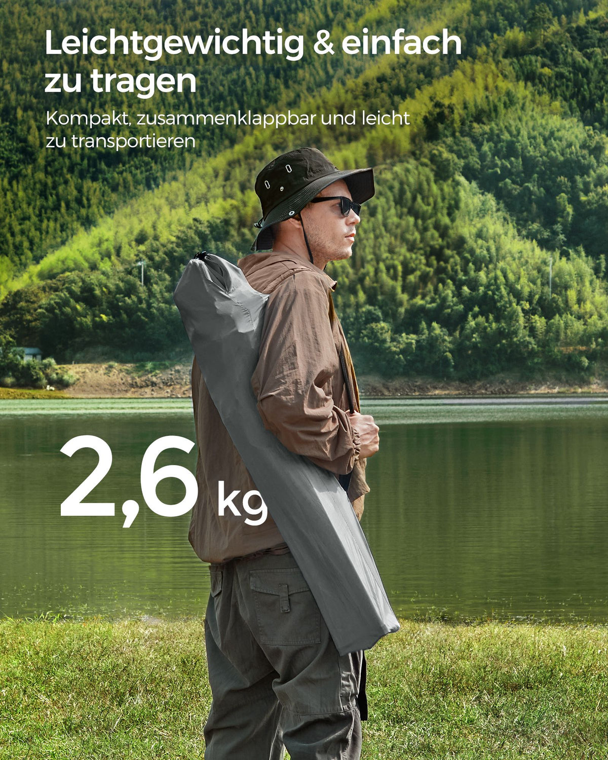 Campingstuhl – Klappbar – Komfortabel und stabil – Getränkehalter – Maximale Belastbarkeit 150 kg
