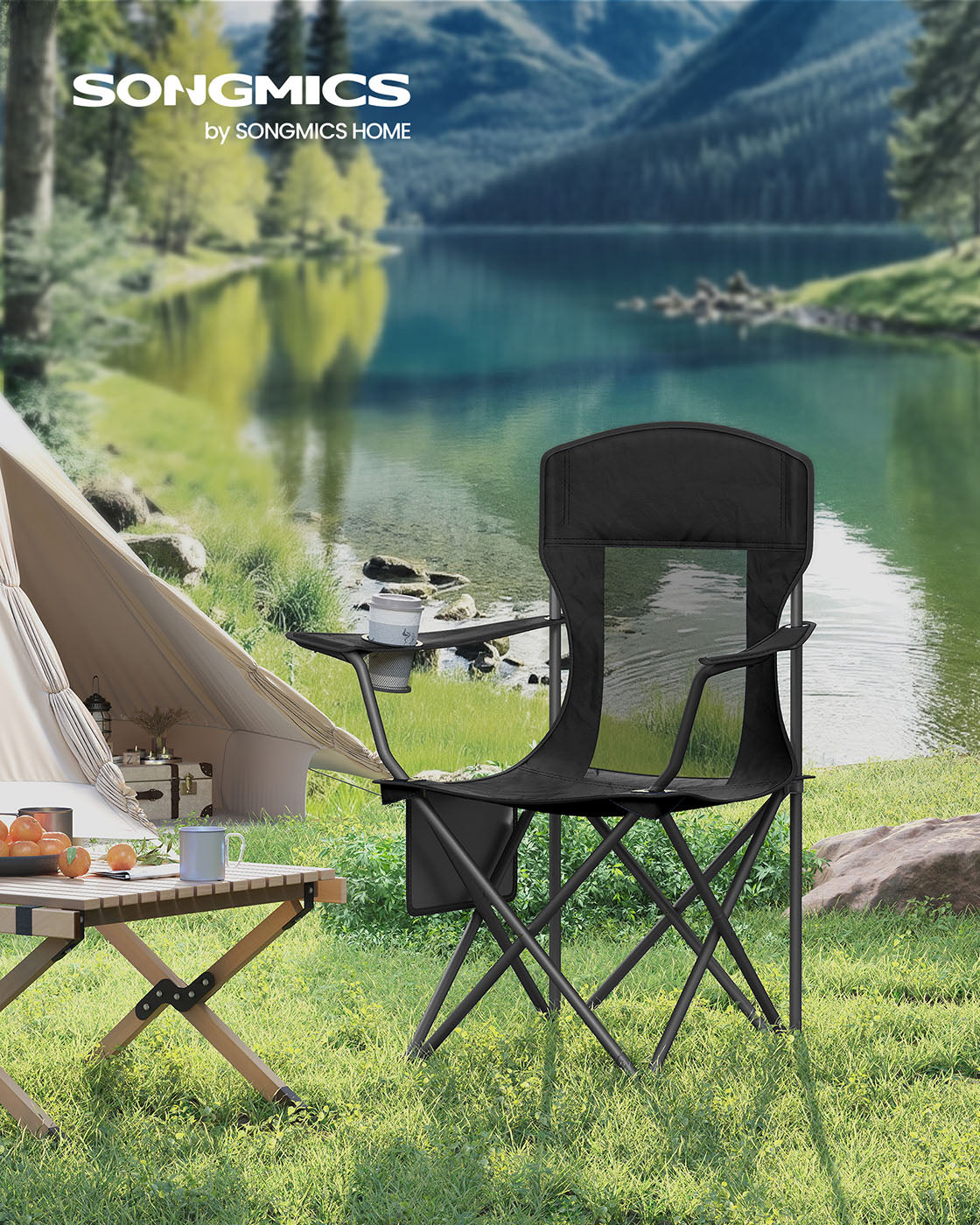 Campingstuhl 2er Set – Klappstühle mit Organizer und Getränkehalter – Tragbar & Bequem – 150 kg Tragkraft