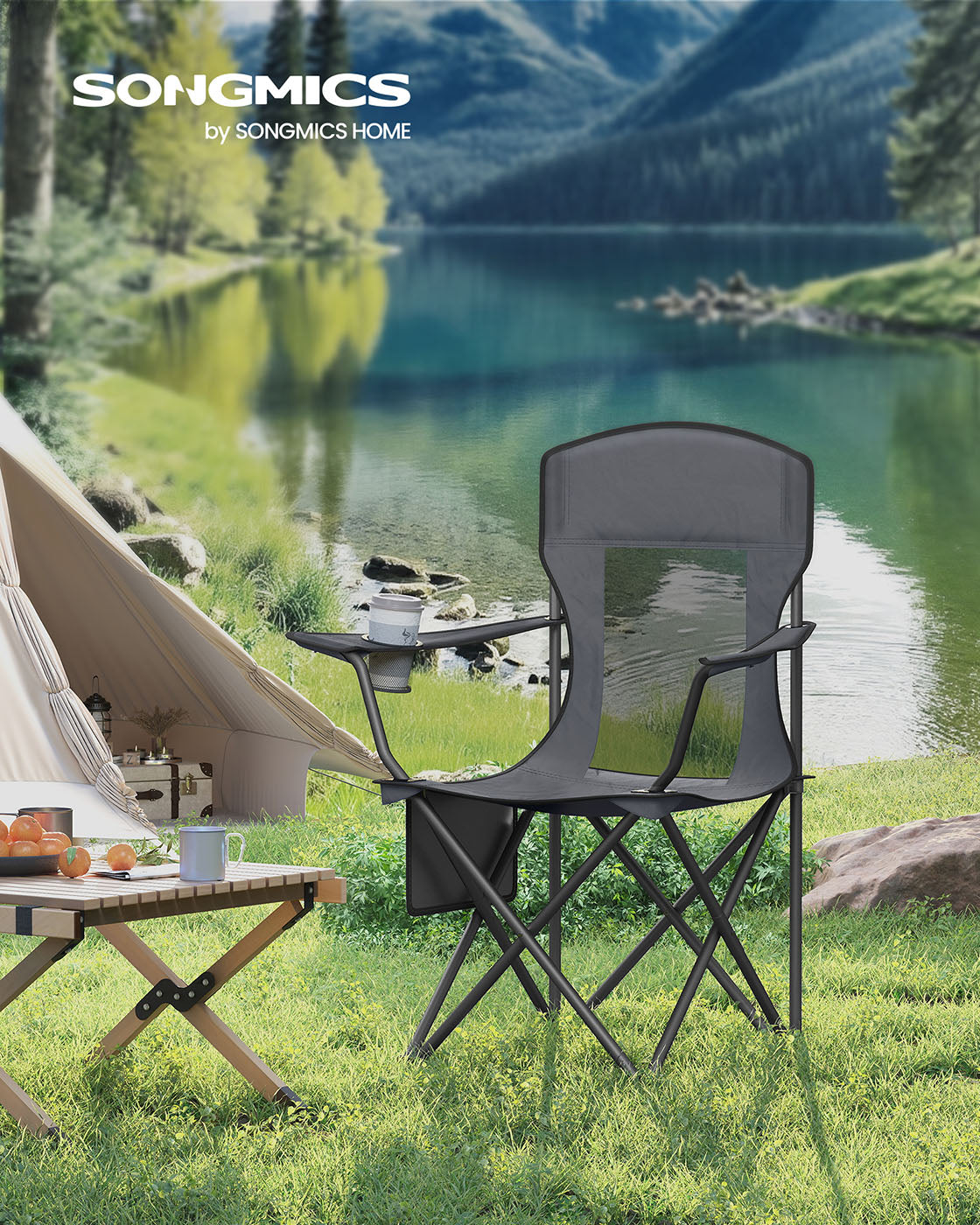 Campingstuhl 2er Set – Klappstühle mit Organizer und Getränkehalter – Tragbar & Bequem – 150 kg Tragkraft