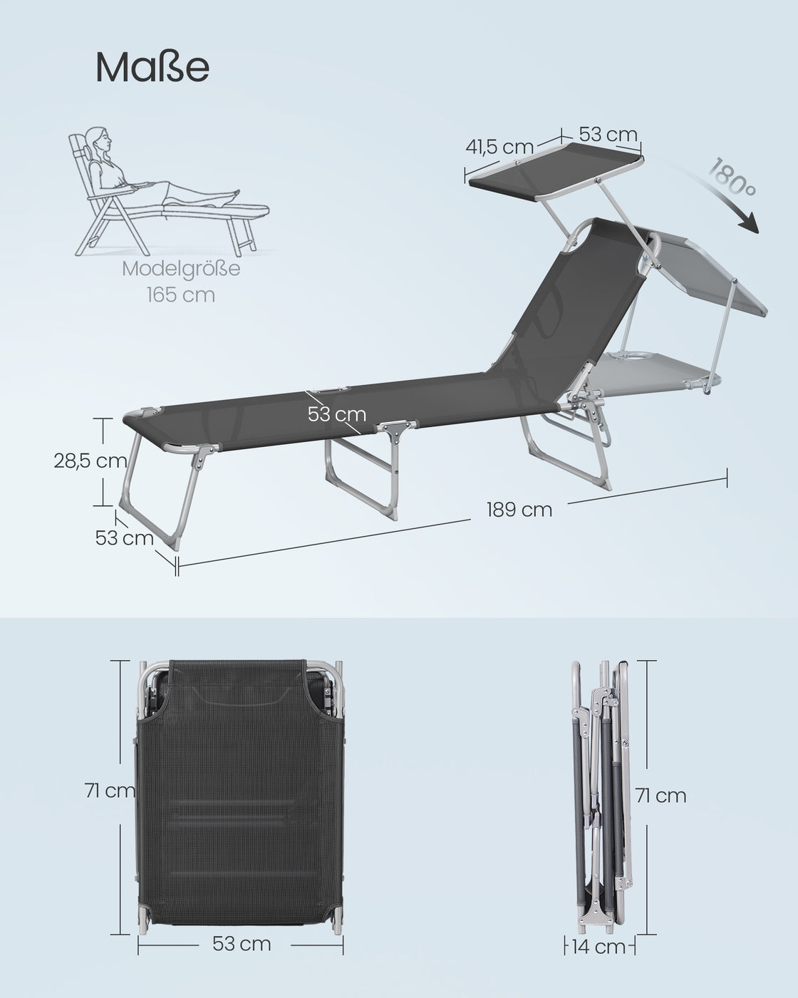 Set Von 2 Liegestühlen - Klappbar Mit Verstellbarer Rückenlehne - Für Garten Oder Strand