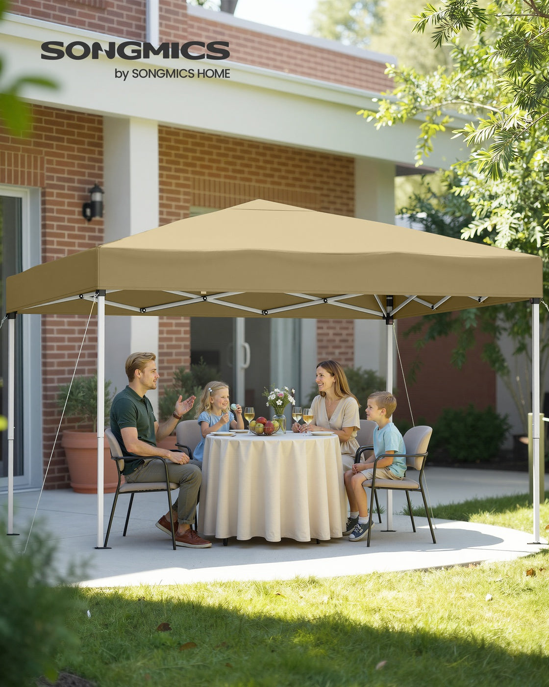 Partyzelt 3 x 3 m – Faltbares Partyzelt – Gartenpavillon – Sonnenschutz – Leicht regendicht – Tragbar