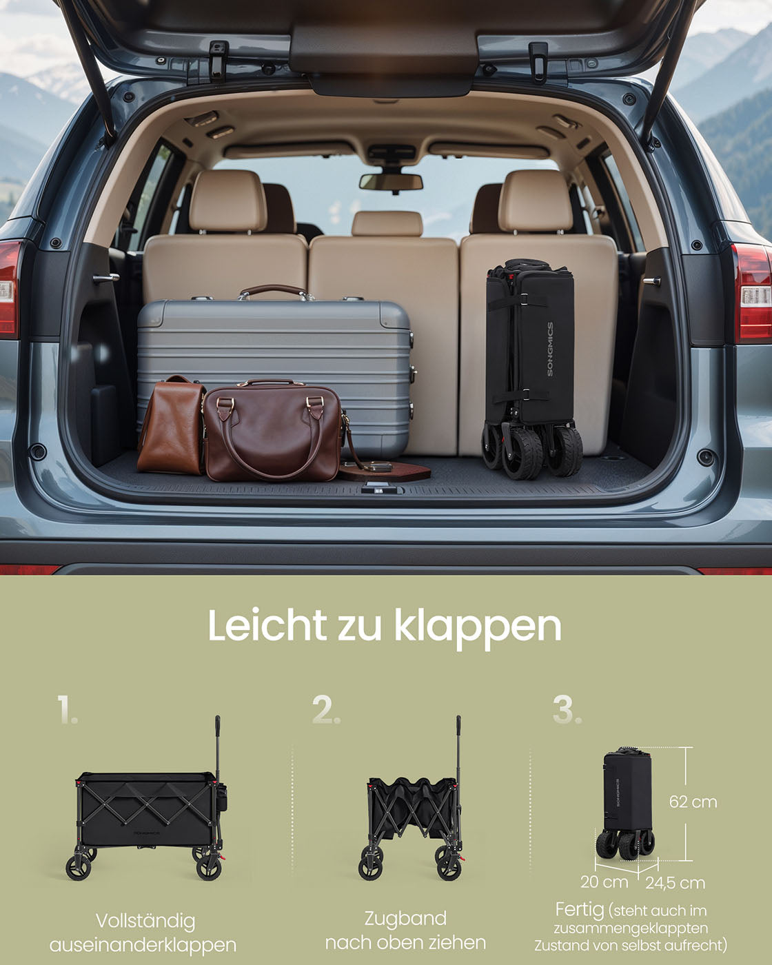 Bollerwagen - Trolley – Klappbar – Stahlrahmen