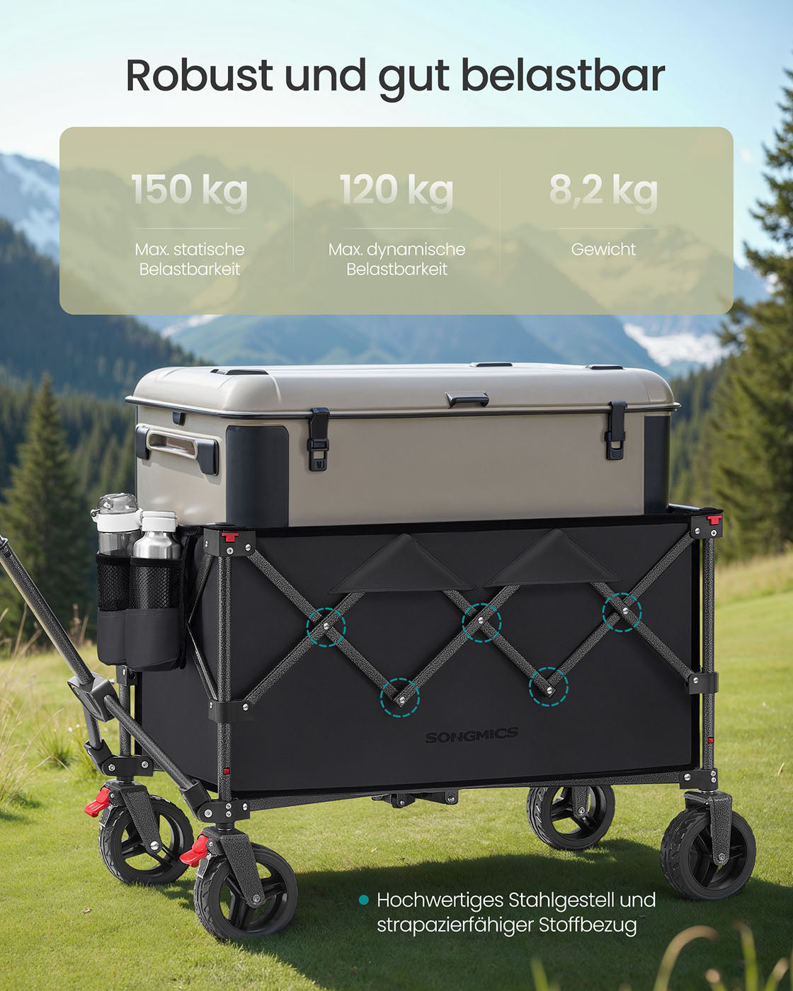 Bollerwagen - Trolley – Klappbar – Stahlrahmen