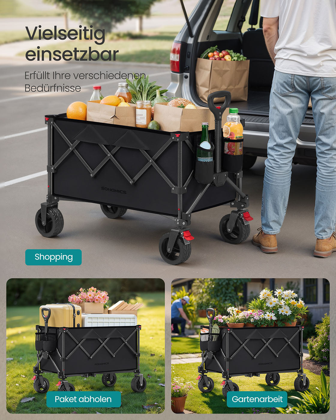 Bollerwagen - Trolley – Klappbar – Stahlrahmen