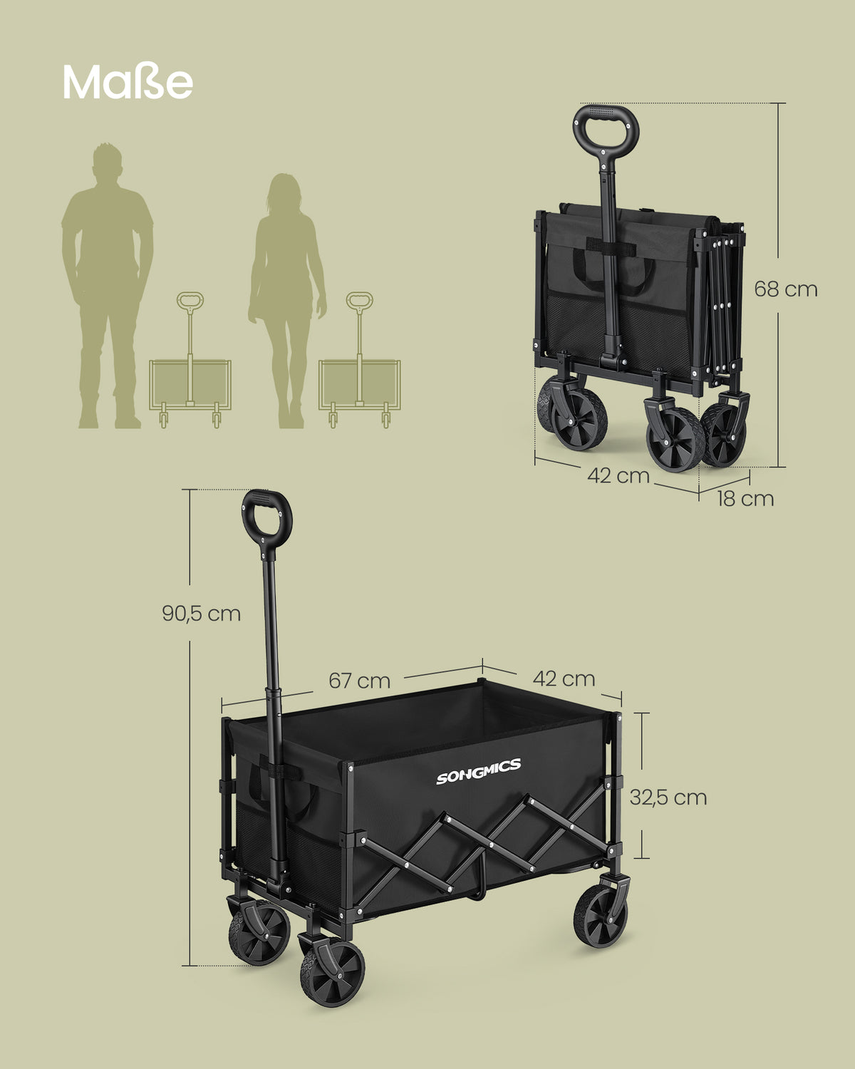 Klappbarer Bollerwagen - Bolderkar - Einkaufswagen