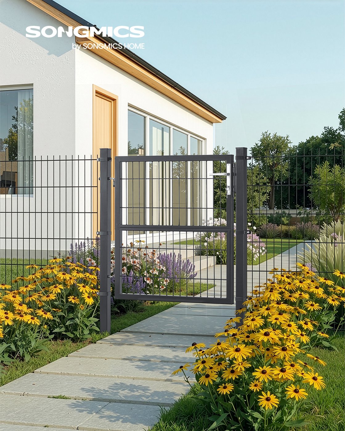 Abschließbares Gartentor 106x100 - Verzinkter Stahl - Mit Schlüsselschloss Und Aluminiumzylinder