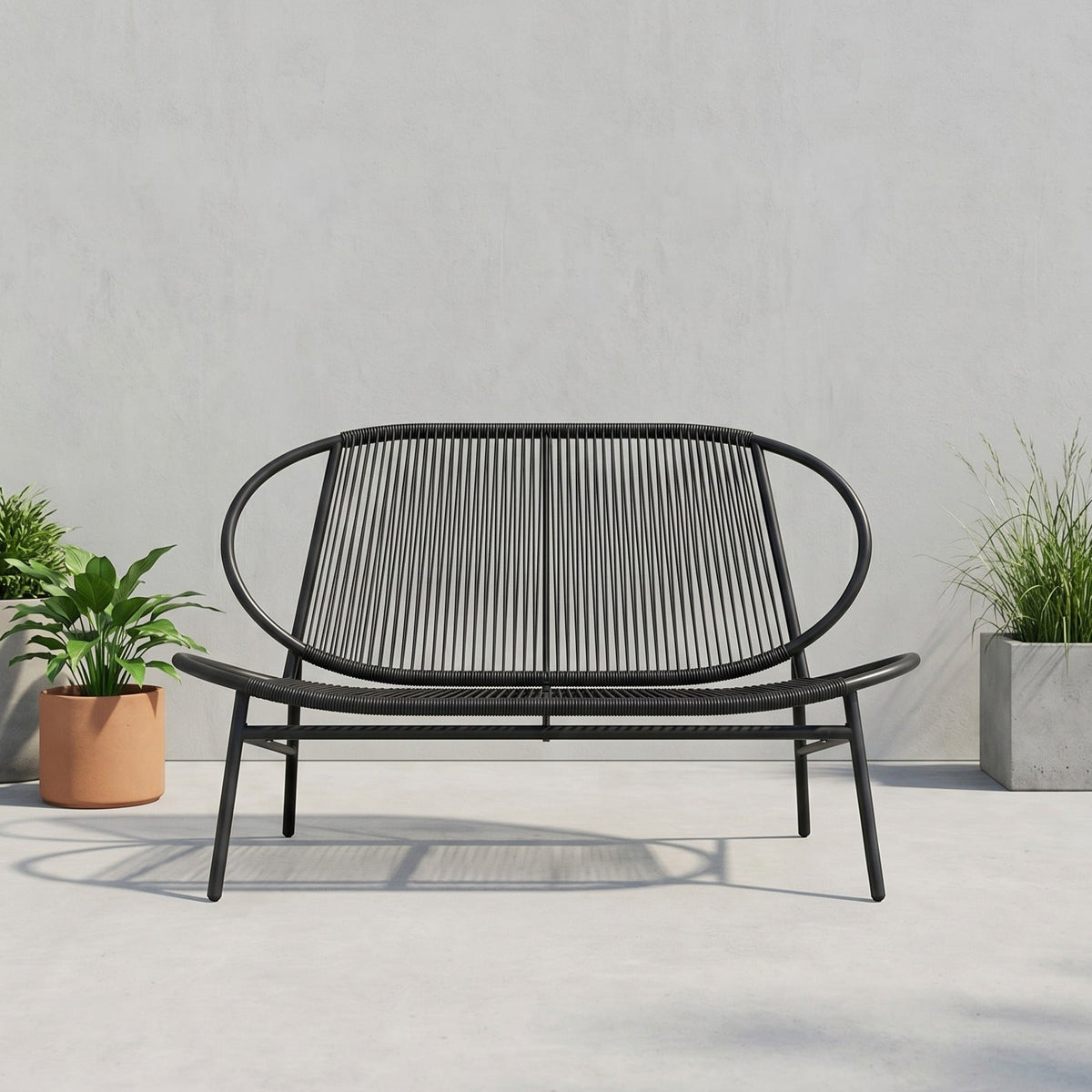Rattan Balkonbank - Gartenbank