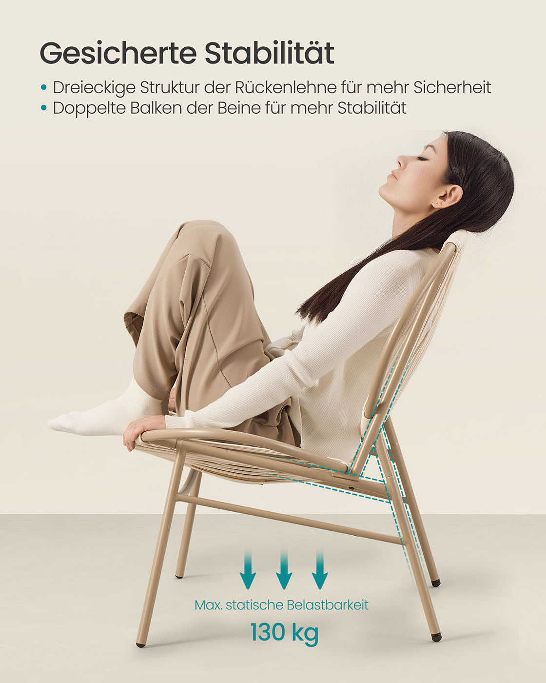 Balkonmöbel Set - 3er Set mit Tisch und 2 Stühlen - Balkonset - Gartenset