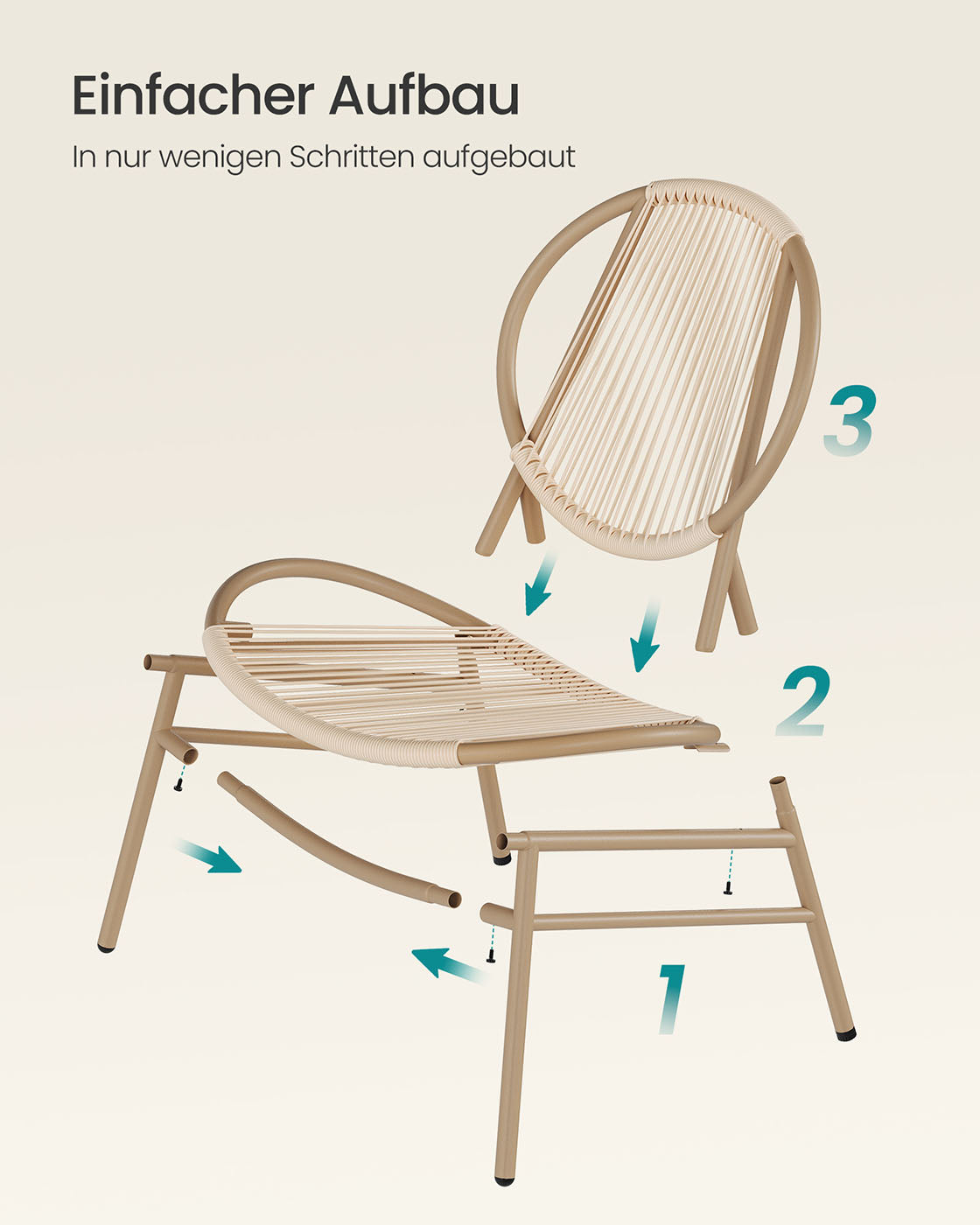 Balkonmöbel Set - 3er Set mit Tisch und 2 Stühlen - Balkonset - Gartenset