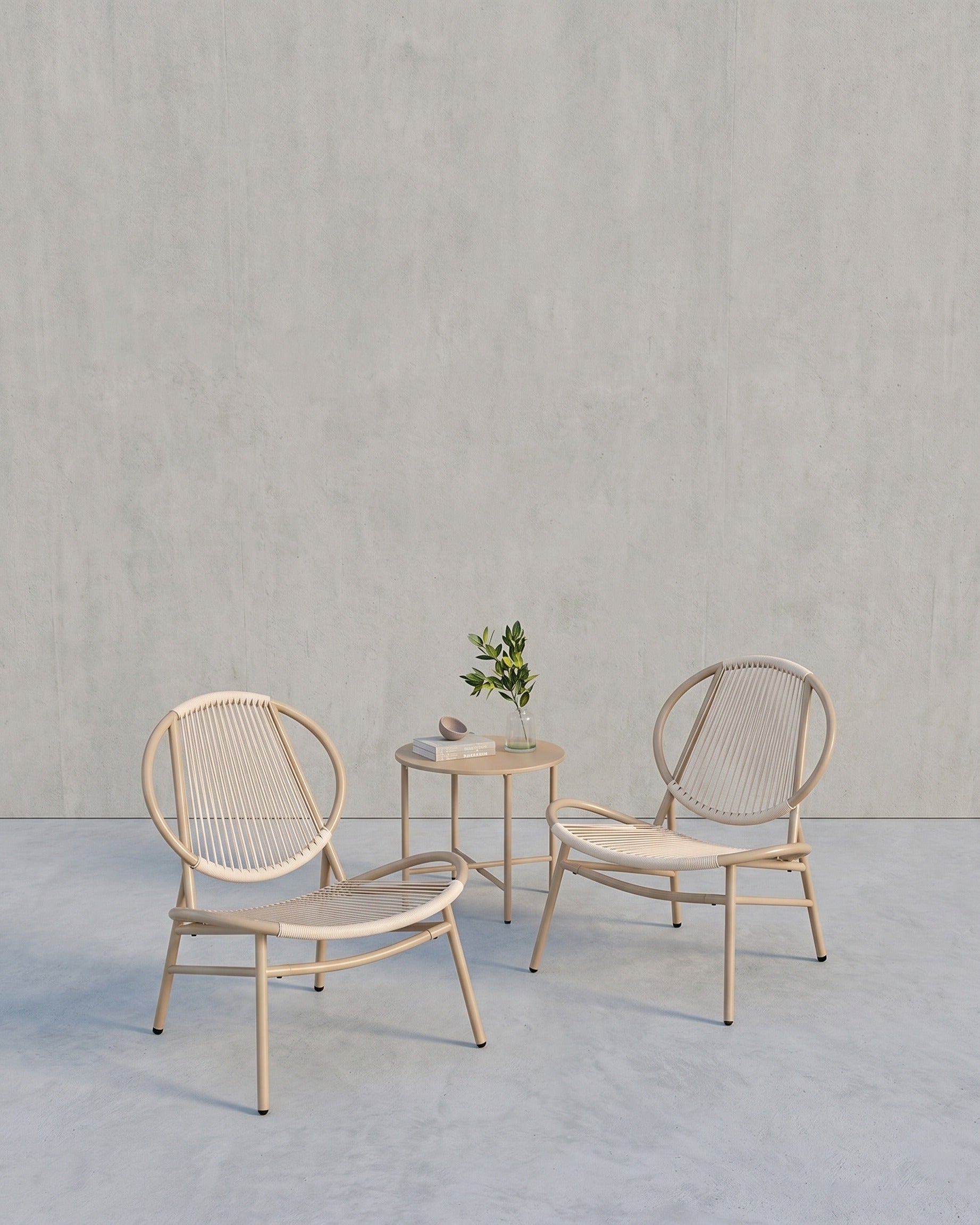Balkonmöbel Set - 3er Set mit Tisch und 2 Stühlen - Balkonset - Gartenset – Braun