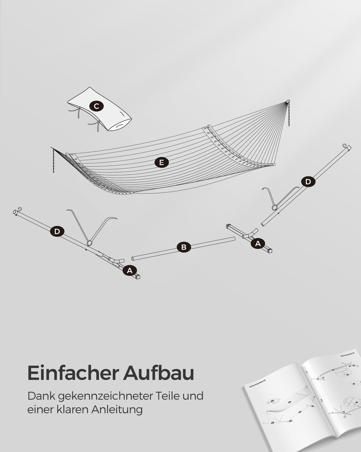Hängematte – Metallgestell – Inklusive Kissen – Tragkraft Bis 200 kg – Maße Gestell 400 x 100 x 90 cm