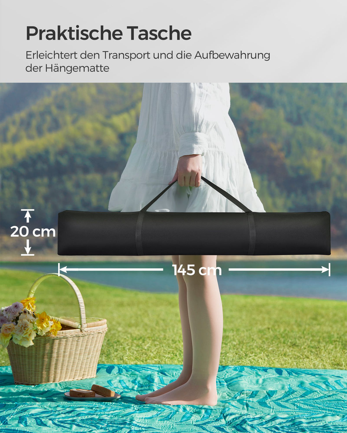 Hängematte – Metallgestell – Inklusive Kissen – Tragkraft Bis 200 kg – Maße Gestell 400 x 100 x 90 cm