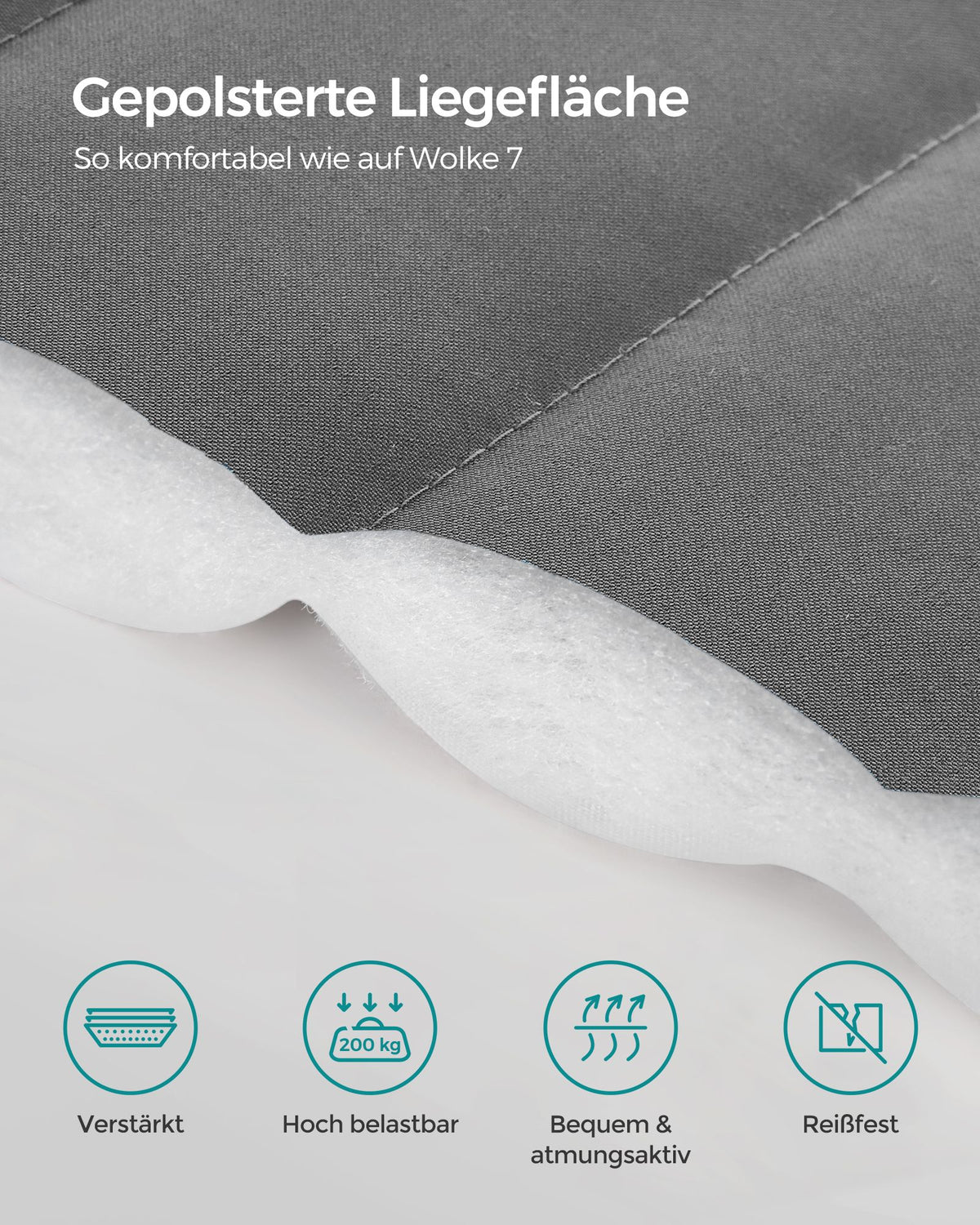 Hängematte – Metallgestell – Inklusive Kissen – Tragkraft Bis 200 kg – Maße Gestell 400 x 100 x 90 cm