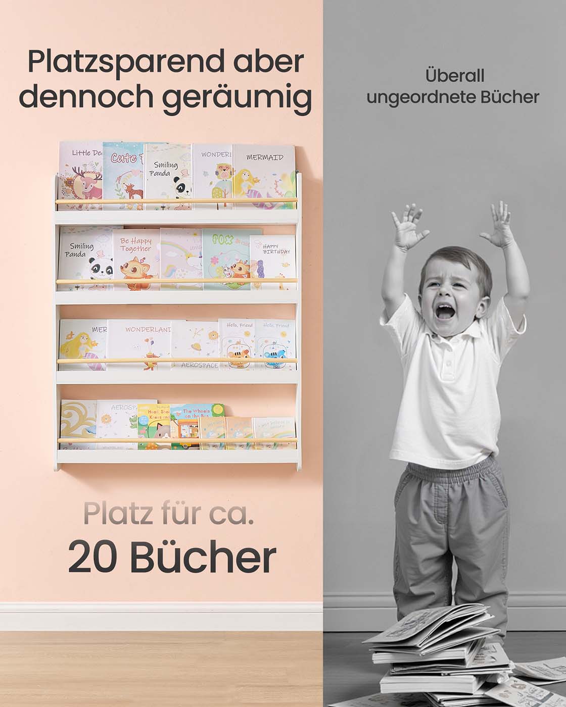 Kinder Bücherregal - 4 Ebenen - Für Kinderzimmer Und Spielzimmer