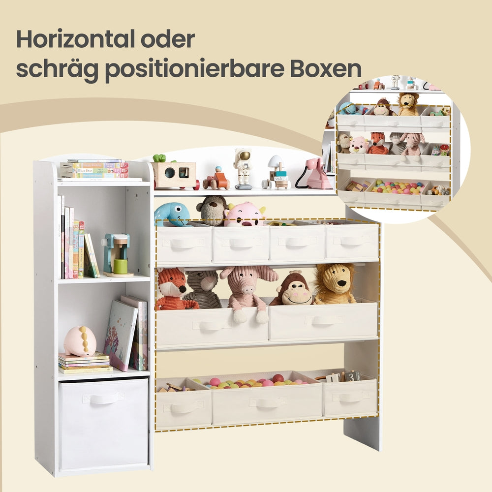 Kinderschrank Mit Offenen Fächern Und Boxen - Montessori-Regal - Für Spielzeug