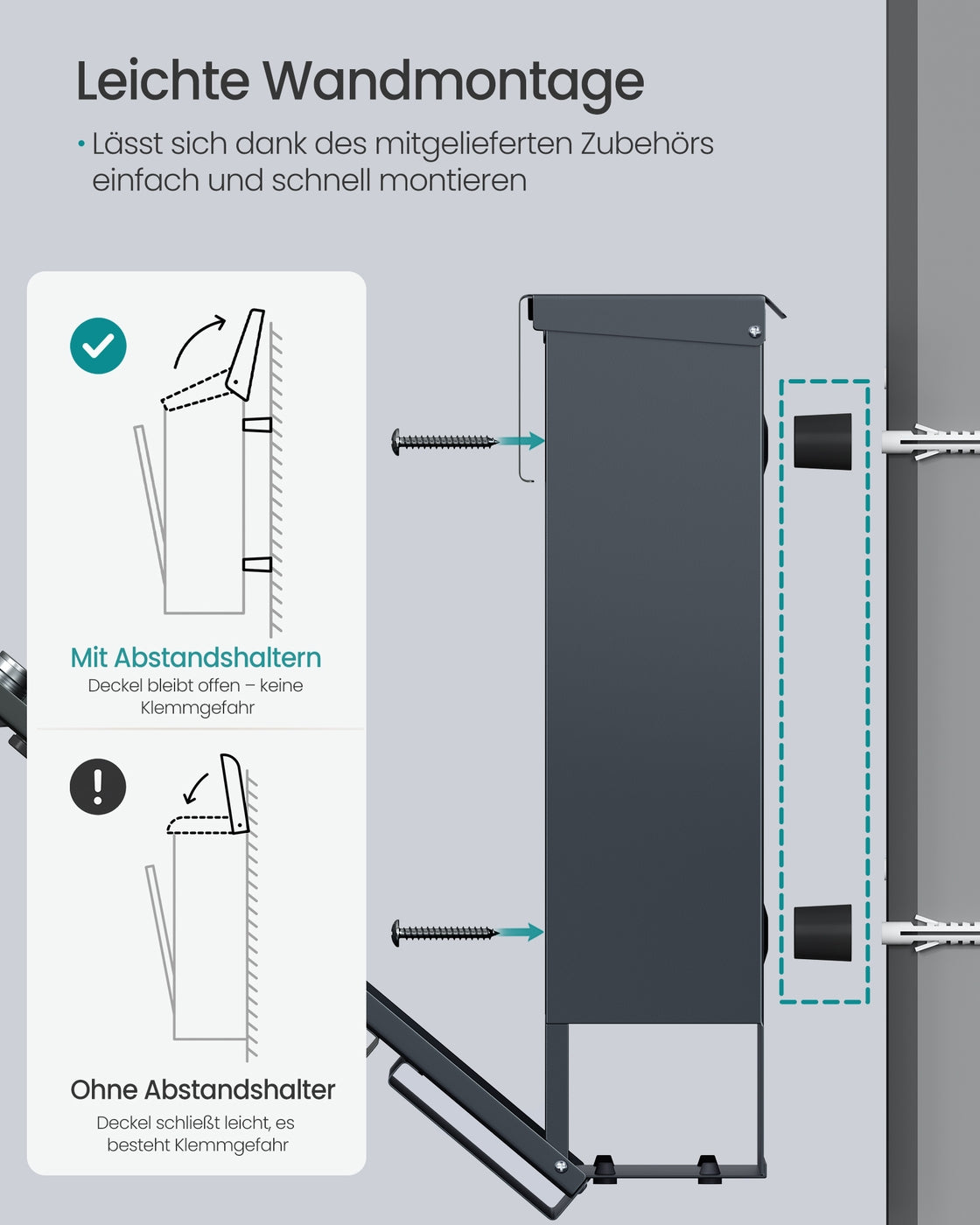 Briefkasten XL Mit Zeitungsfach - Verschließbarer Postkasten Mit Sichtfenster Und Anti-Werbung-Aufkleber