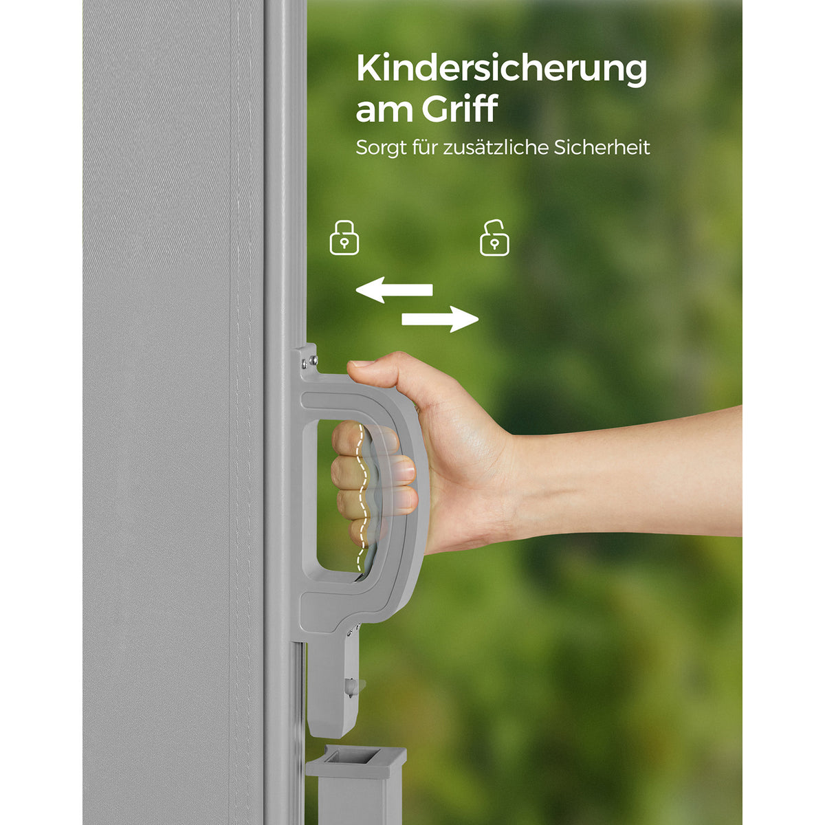 Sichtschutz – Gartensichtschutz – Kindersicherung – Wetterfest – Eisen/Hellgrau