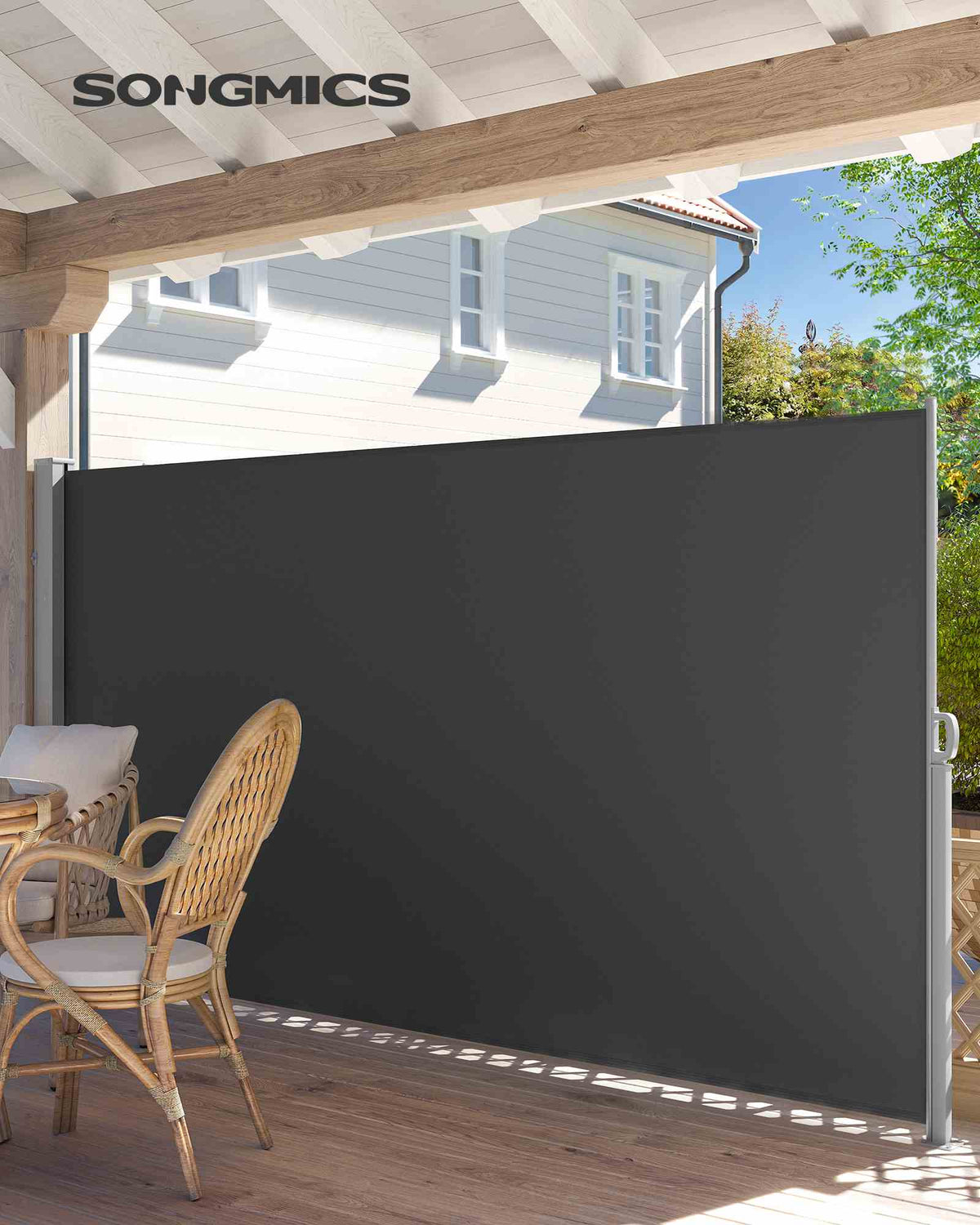 Ausziehbarer Seitenmarkise 160 x 400 cm - Rostbeständige Stahlkassette - Für Balkon Und Terrasse