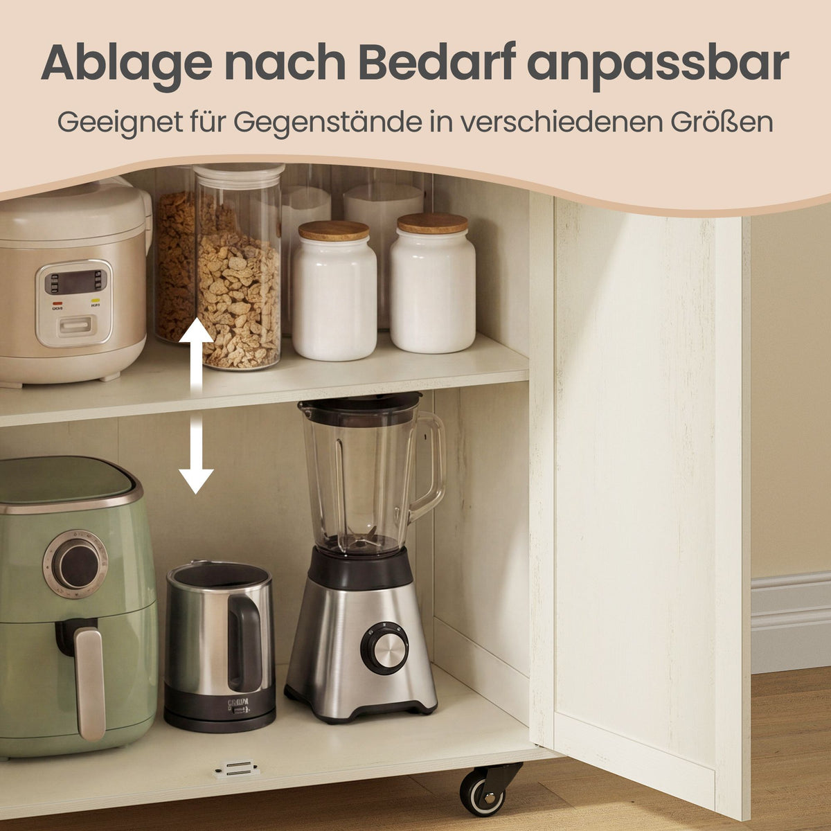 Küchenwagen Mit Schrank Und Schublade - Fahrbar Im Landhausstil - Für Die Küche