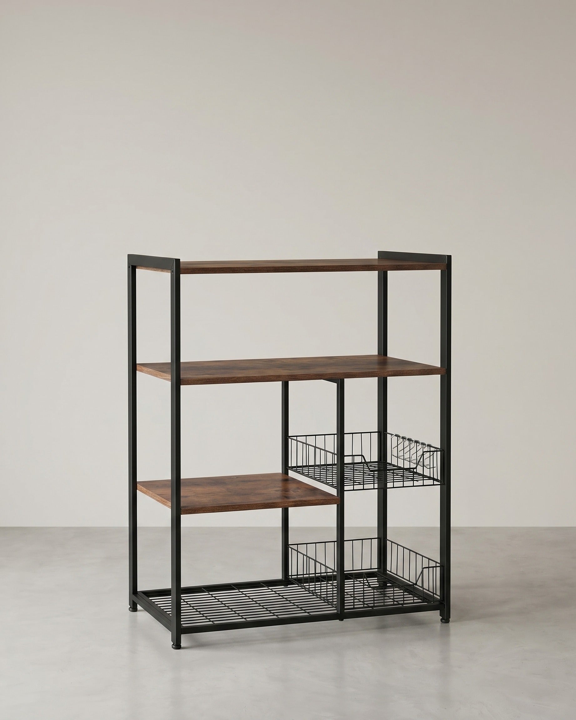 Küchenregal mit Haken und Körben – Industriedesign – Kompakt und funktional – 80 cm breit