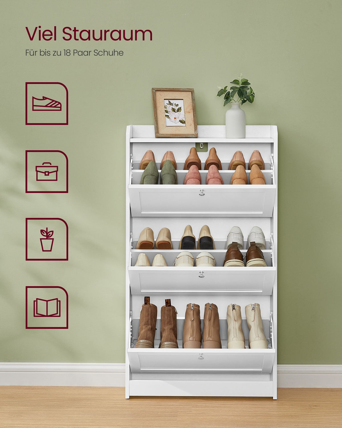 Schuhschrank kompakt – verstellbare Aufteilung – stilvolles Design