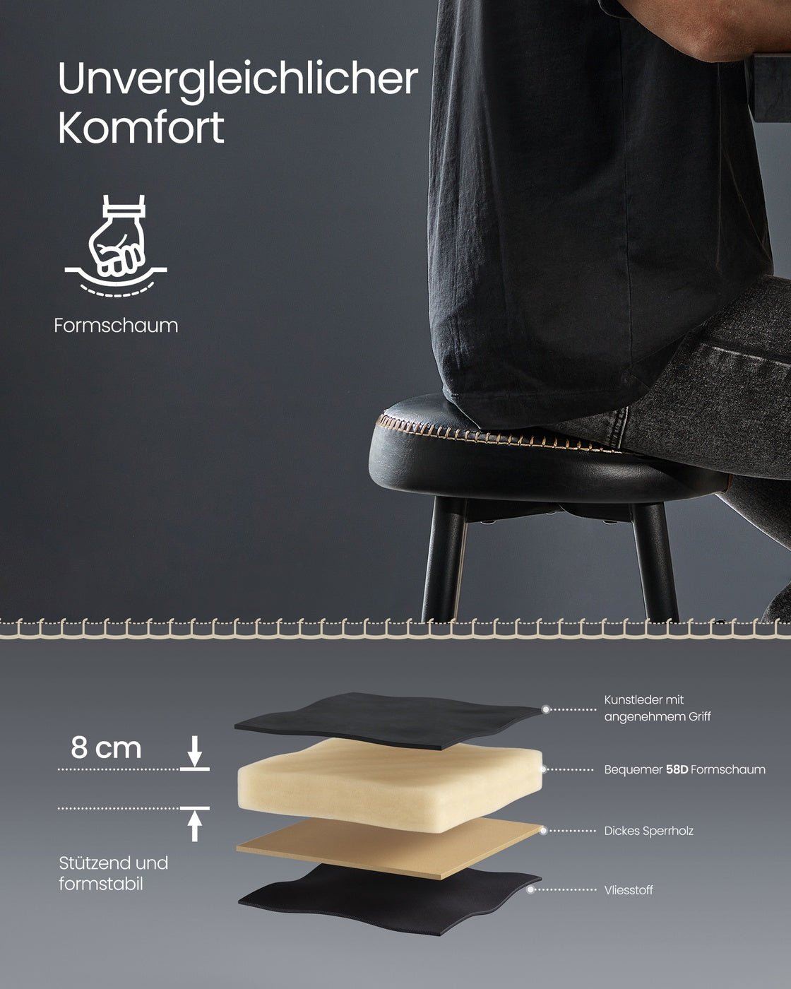 2er-Set Barhocker – Luxus-Küchenstühle – Verstellbare Beine
