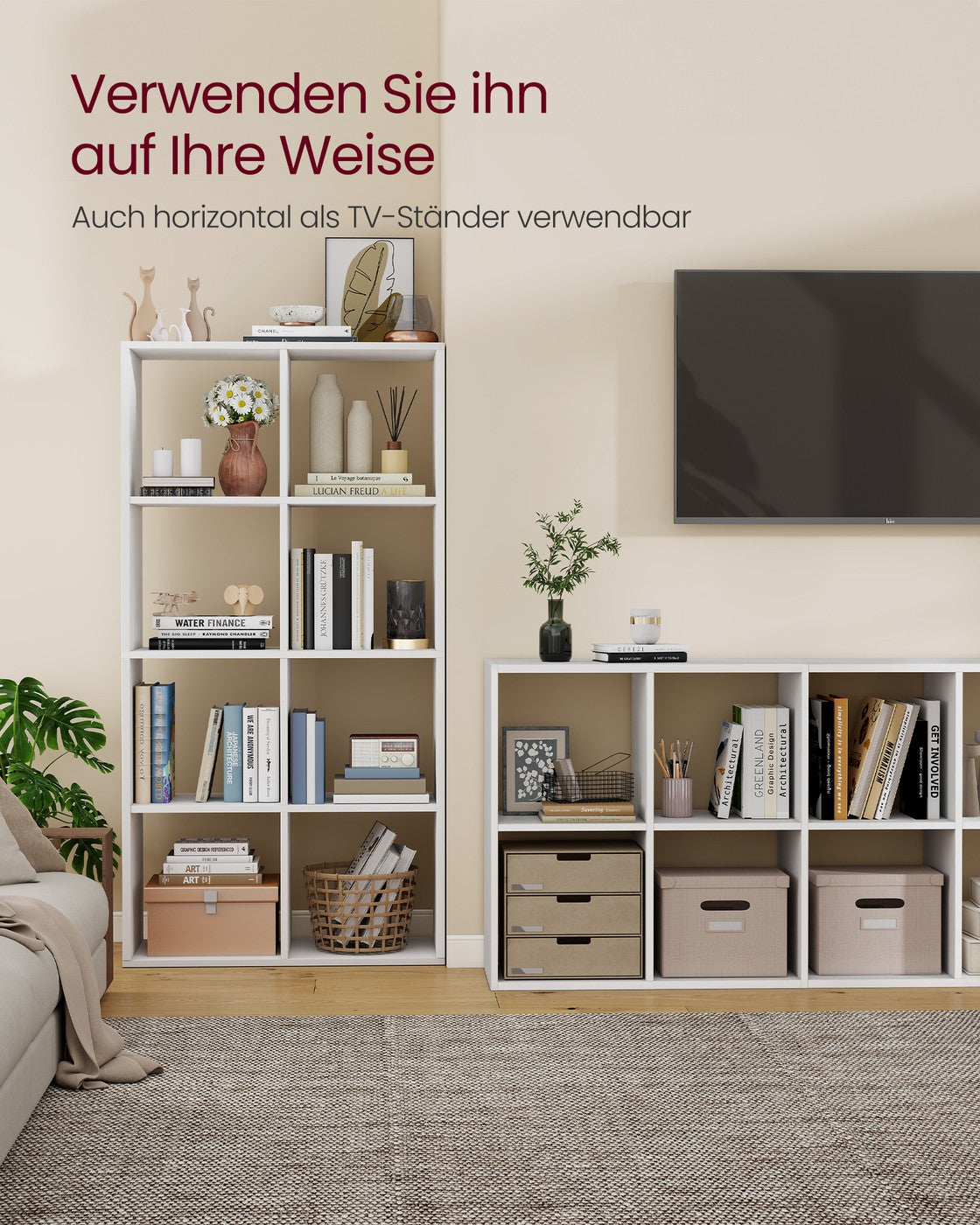 Offenes Bücherregal Mit 4 Ebenen - Freistehendes Regal Für Bücher Und Deko - Modernes Design