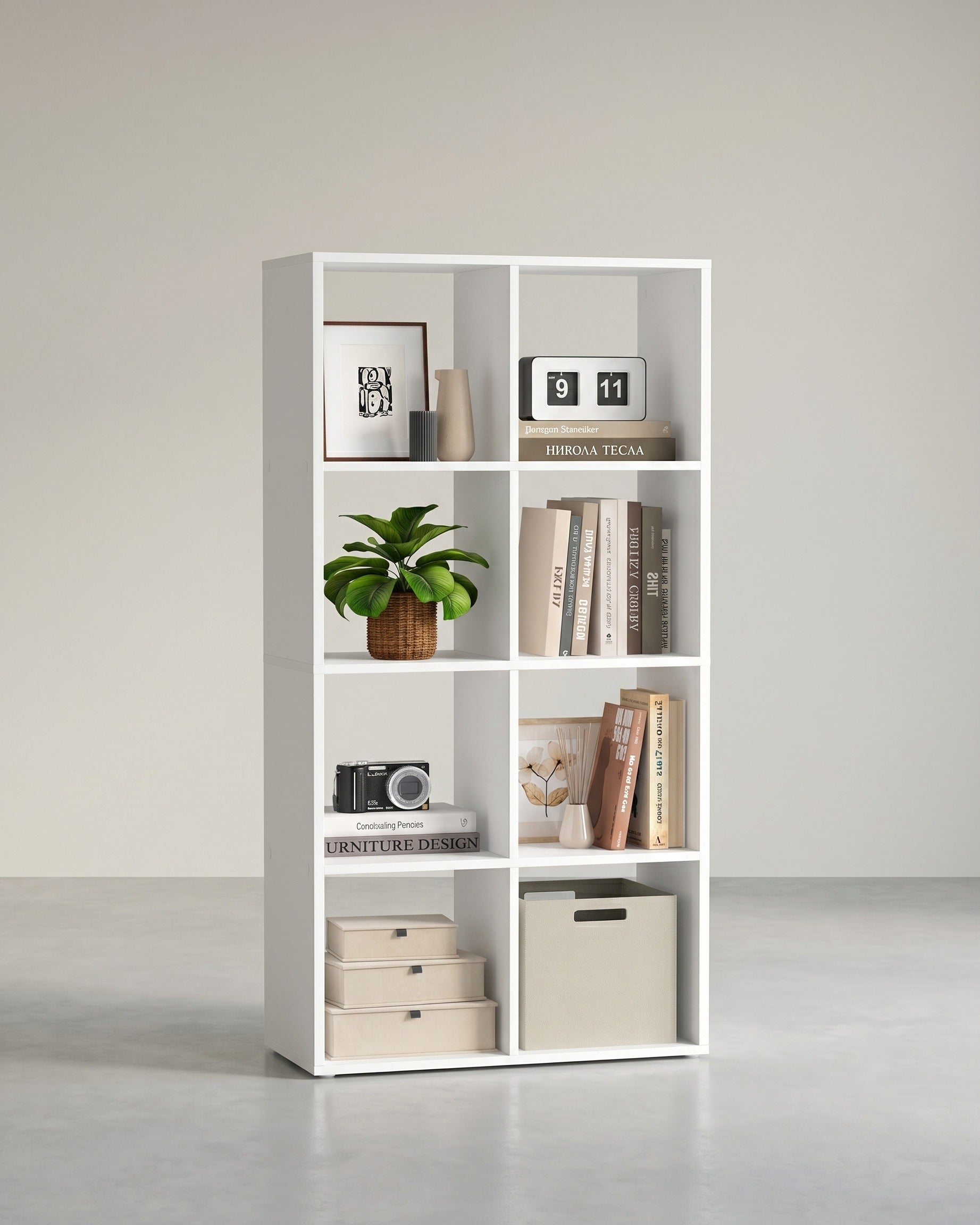 Offenes Bücherregal Mit 4 Ebenen - Freistehendes Regal Für Bücher Und Deko - Modernes Design