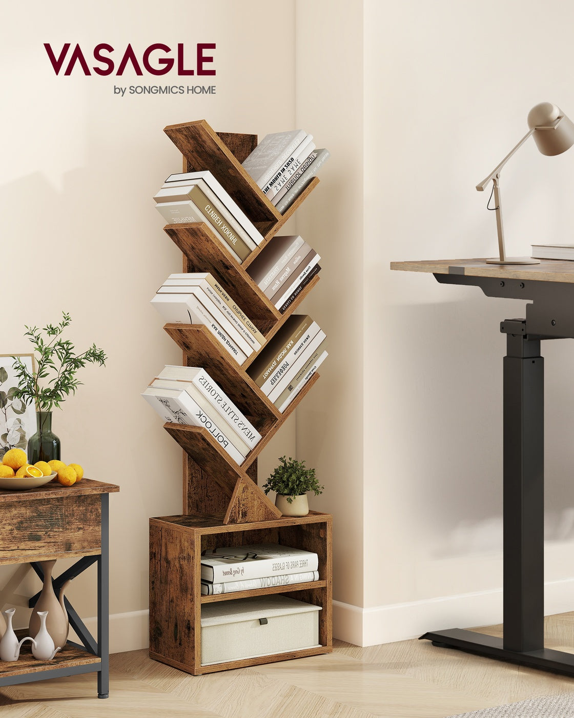 Bücherregal In Baumform - Kompakte Variante - Für Schlafzimmer Flur Oder Wohnzimmer
